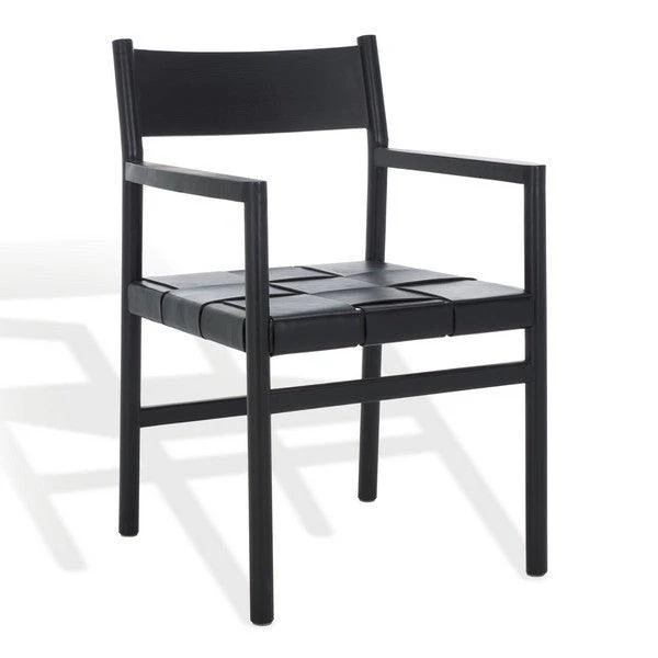 Devnie Woven Leather Dining Chair - Frankwebs