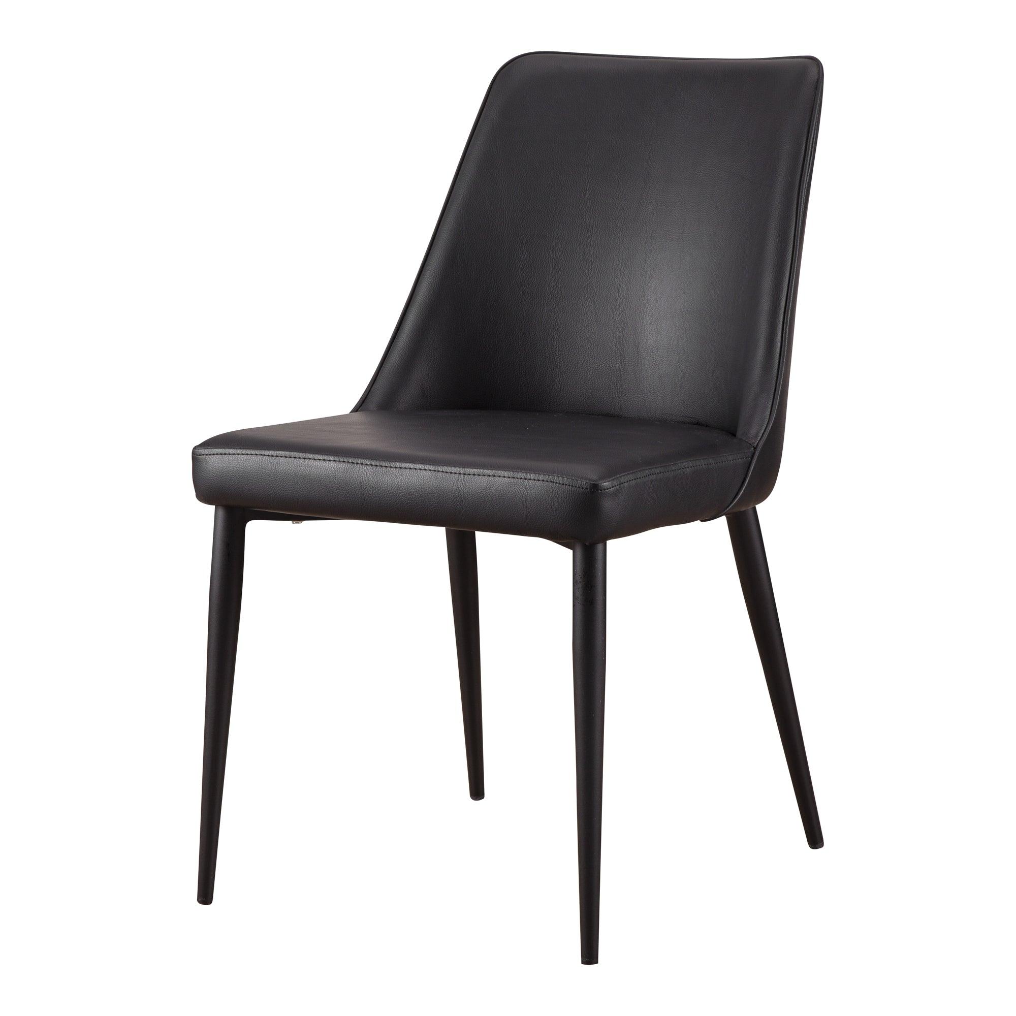 Lula Dining Chair Black Vegan Leather - Set Of Two - Frankwebs
