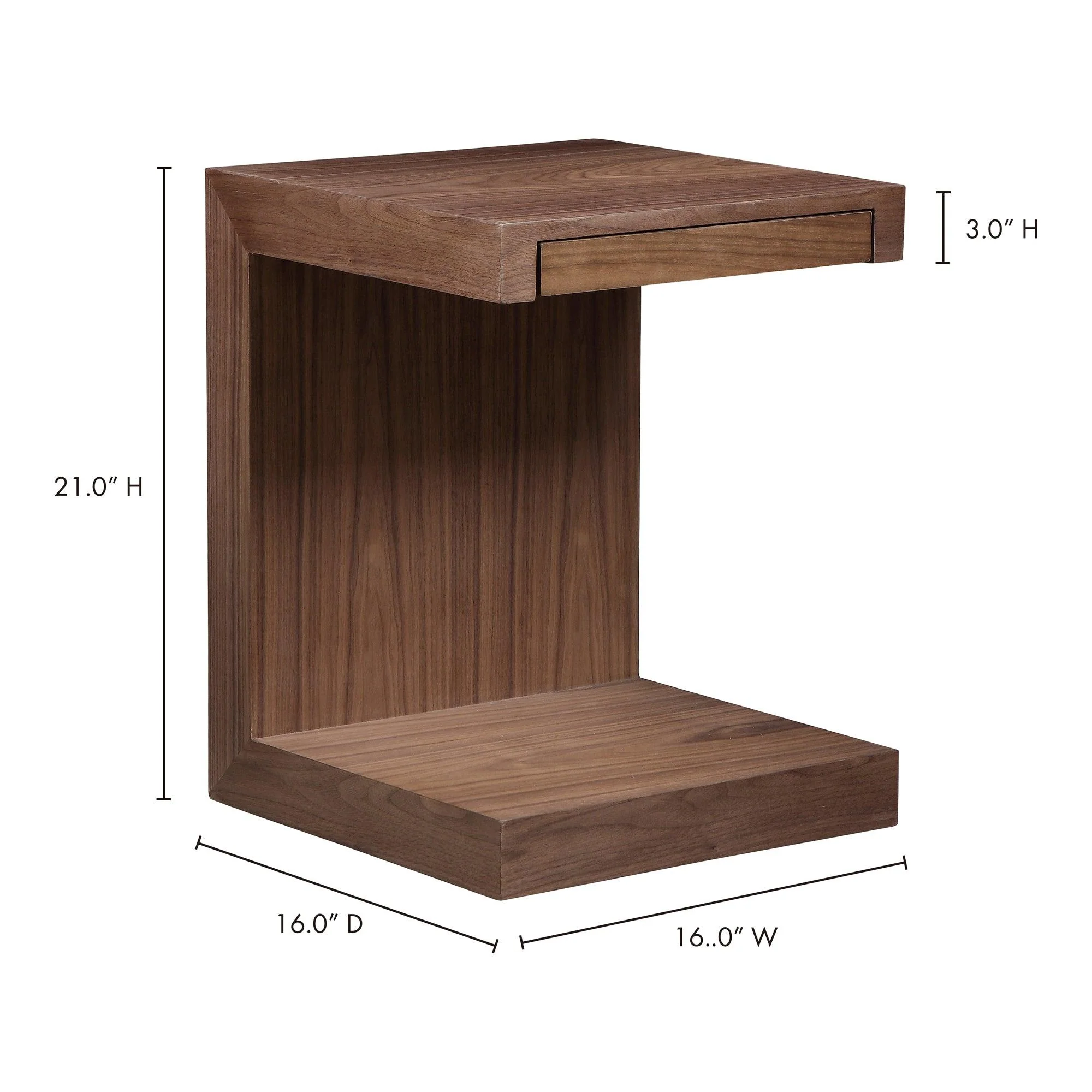 Zio Sidetable Walnut - Frankwebs