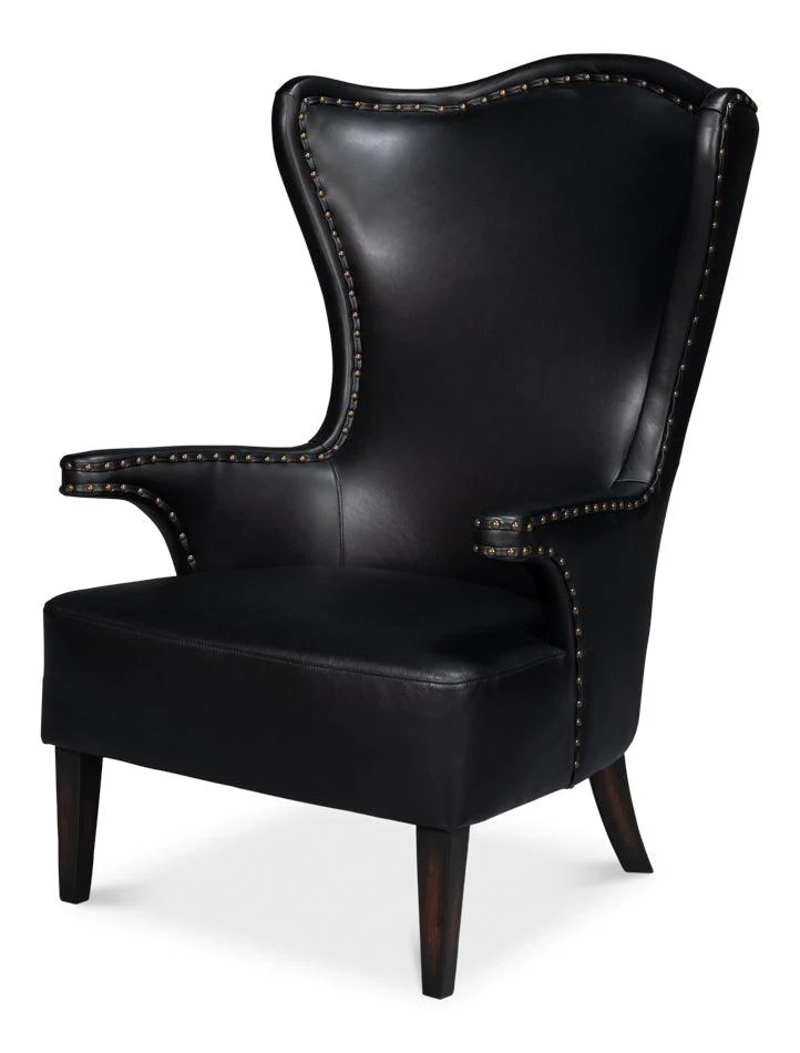 Drake Distilled Leather Chair - Black - Frankwebs