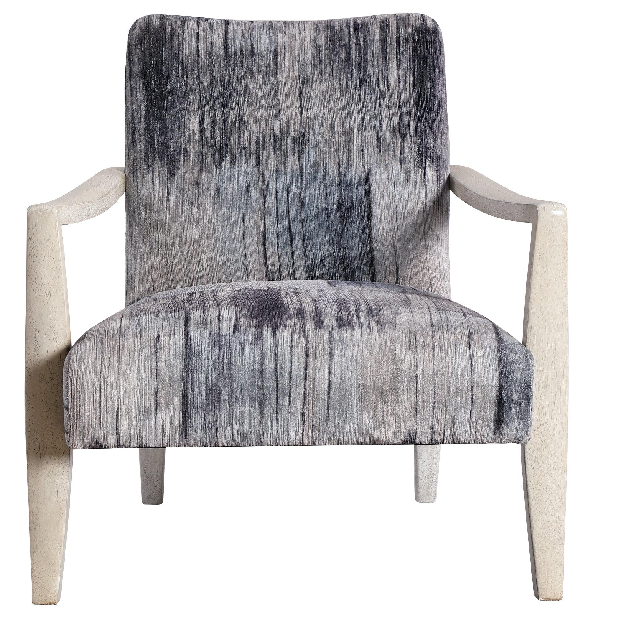 Watercolor Gray Chenille Accent Chair - Frankwebs