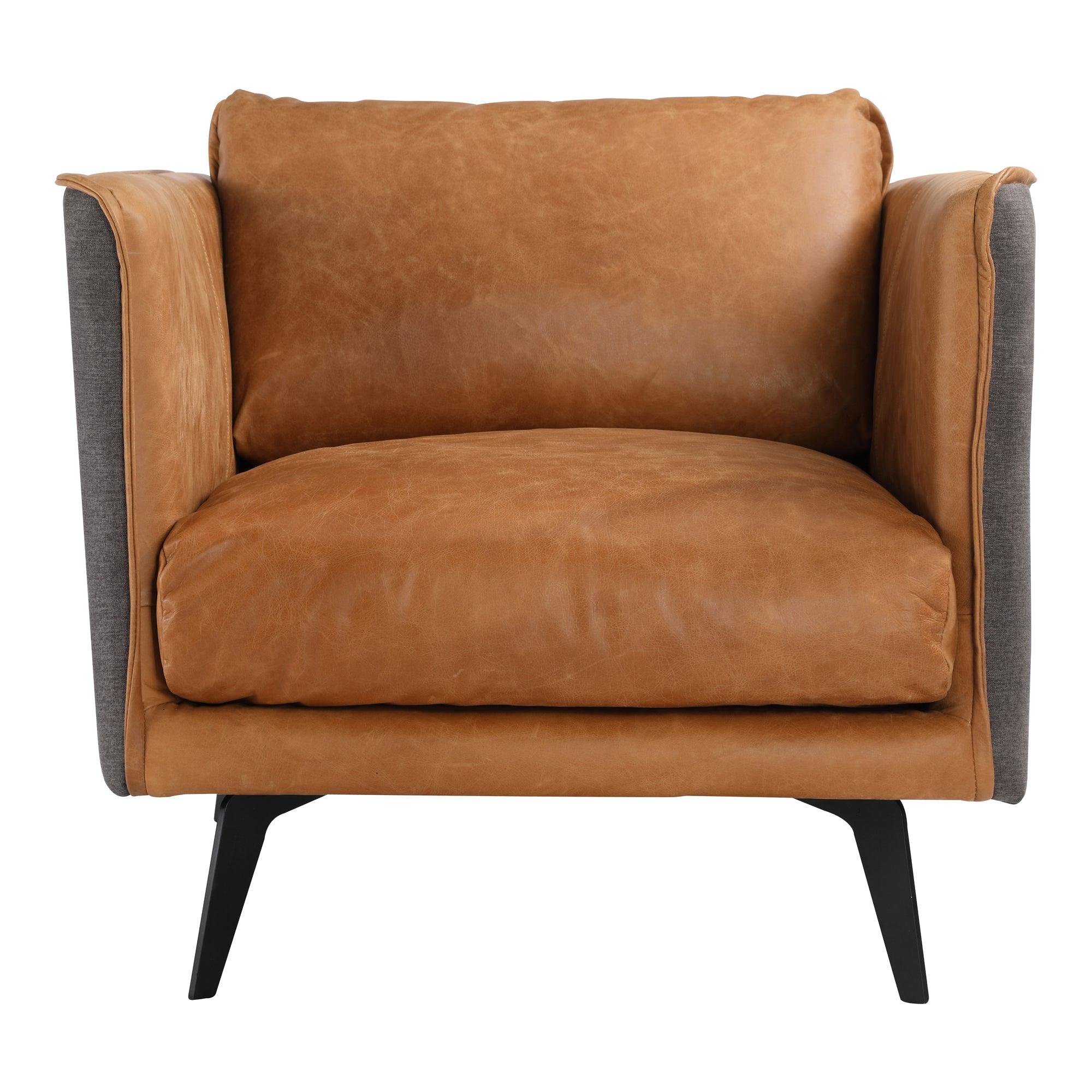 Messina Leather Arm Chair Cigare Tan Leather - Frankwebs