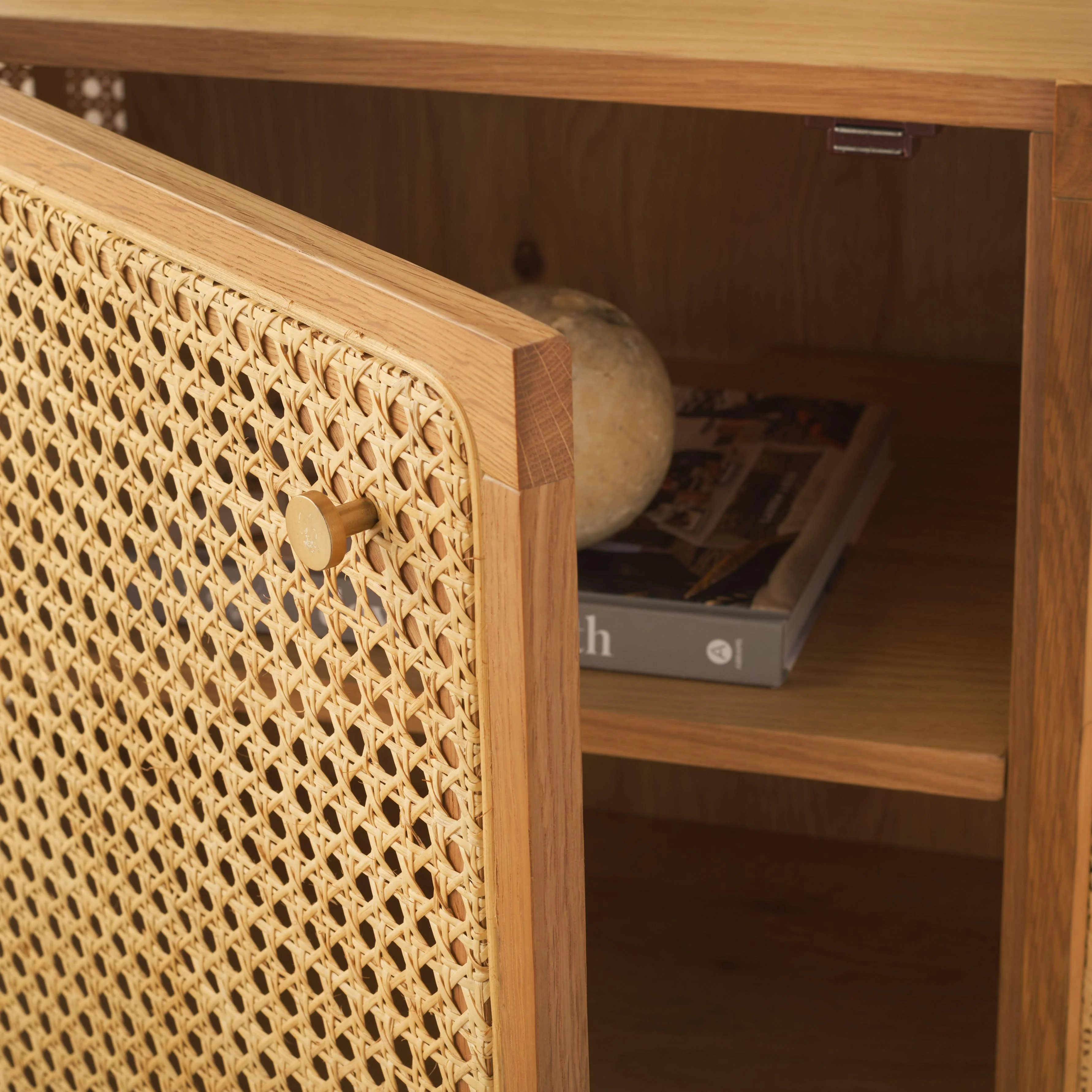 DOLLY CANE AND WOOD SIDEBOARD - Frankwebs