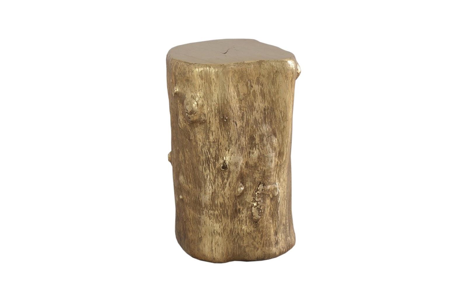 Log Stool, Gold Leaf, SM - Frankwebs