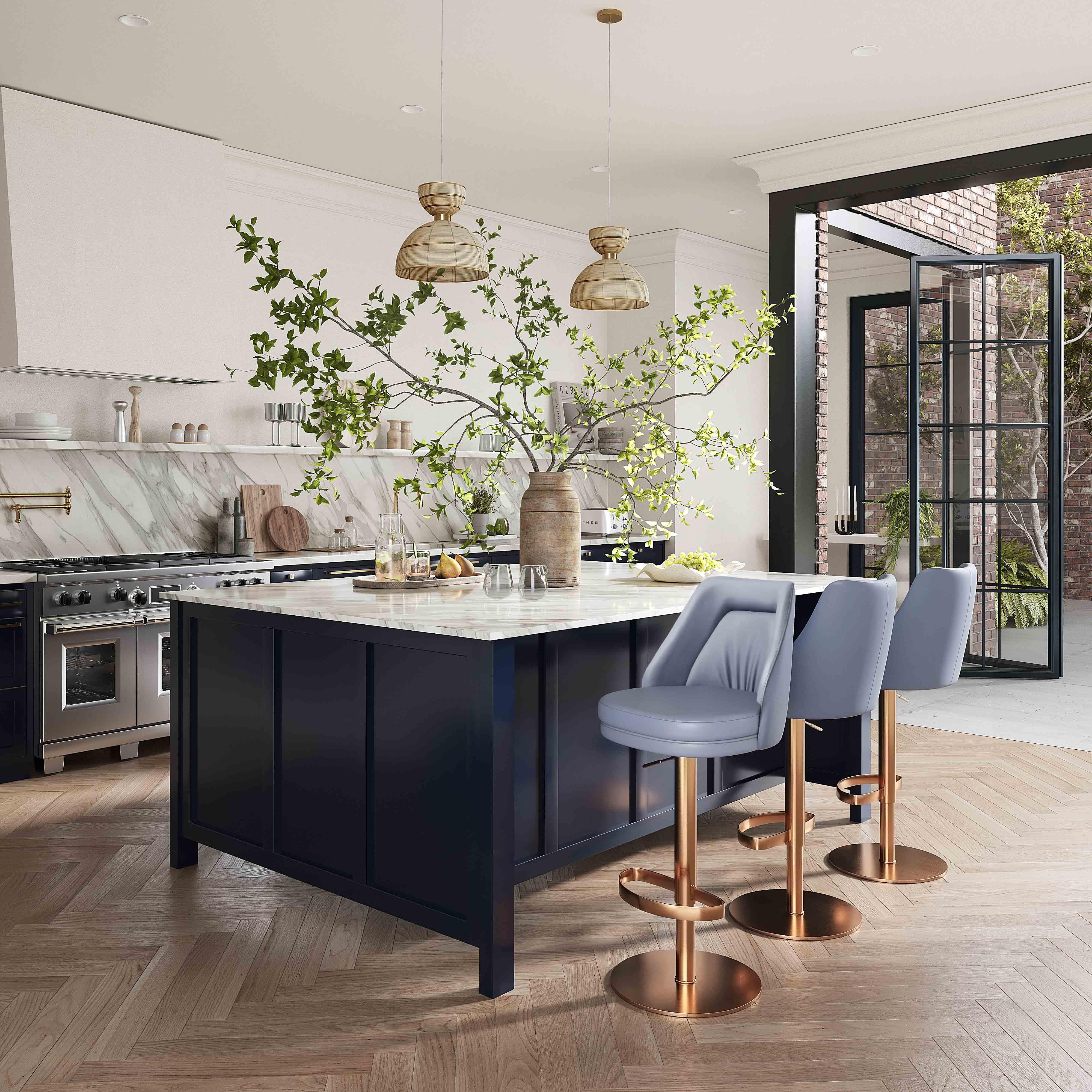 Maven Lavender Mist and Rose Gold Adjustable Swivel Stool - Frankwebs