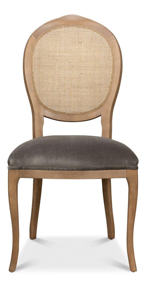 Oval Cane Back S/Chair - Drftwd Charcoal - Set of 2 - Frankwebs