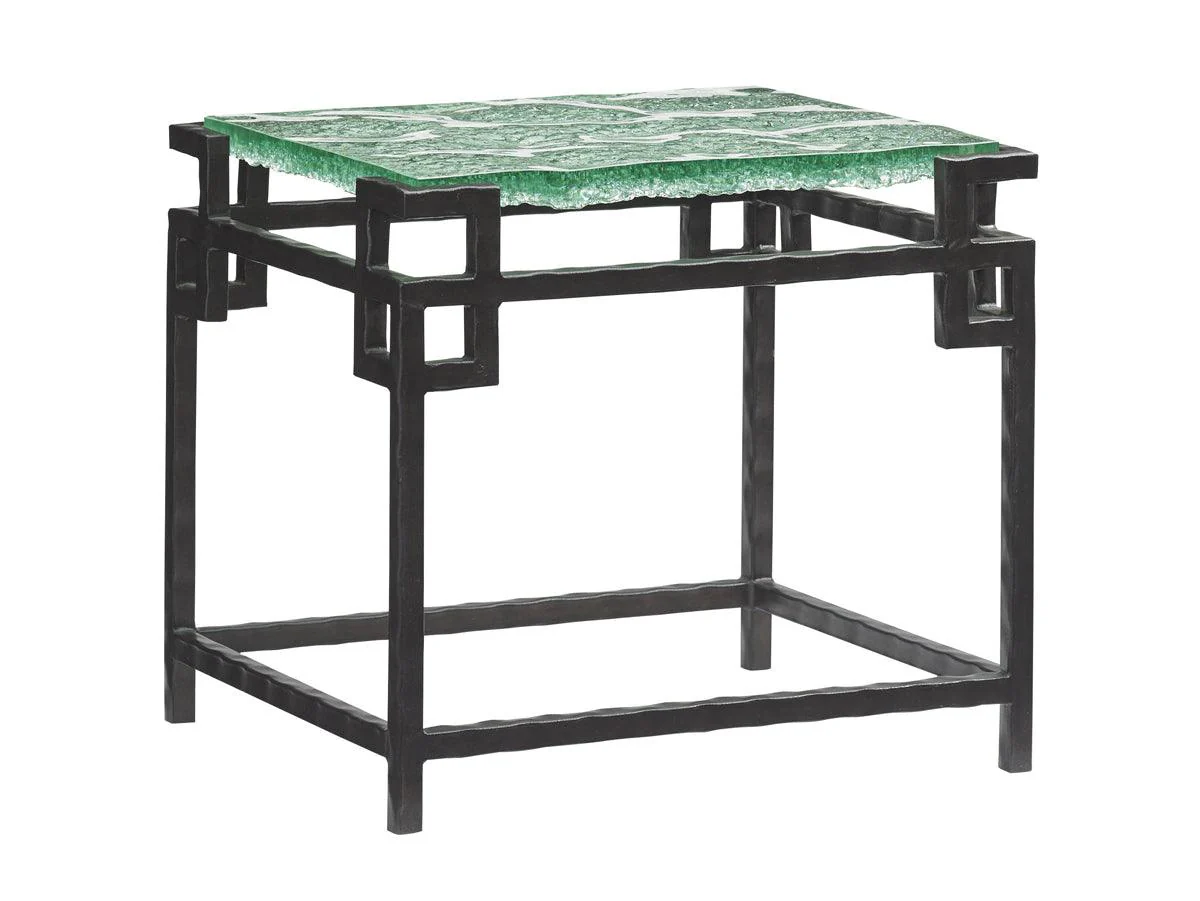 Island Fusion Hermes Reef Glass Top End Table - Frankwebs