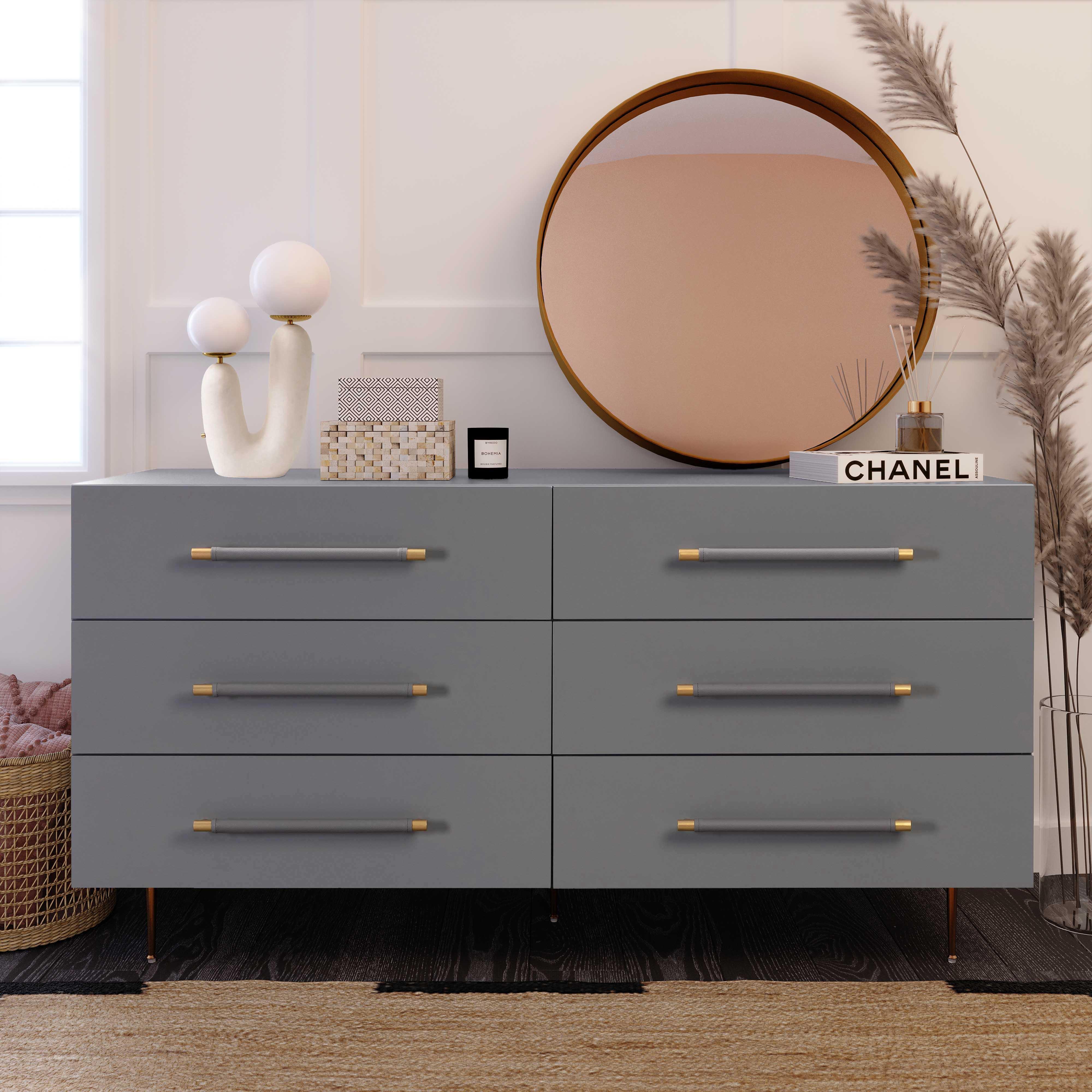 Trident Grey 6 Drawer Dresser - Frankwebs