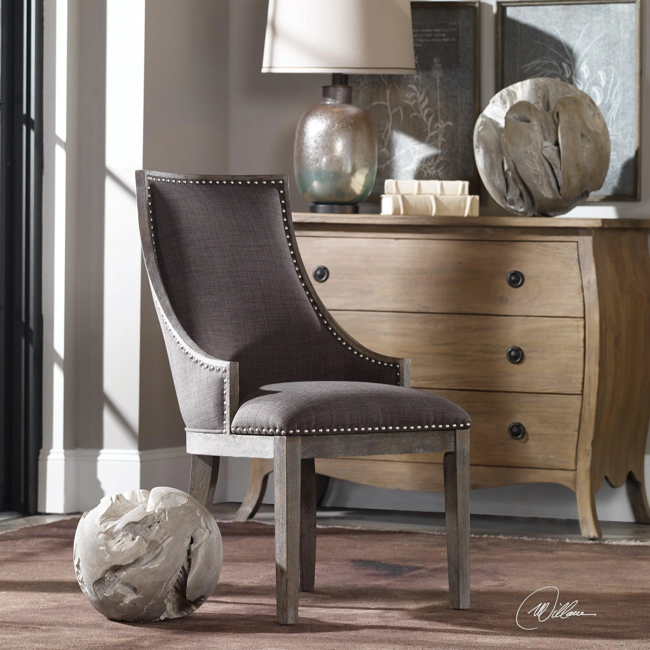 Aidrian Charcoal Gray Accent Chair - Frankwebs