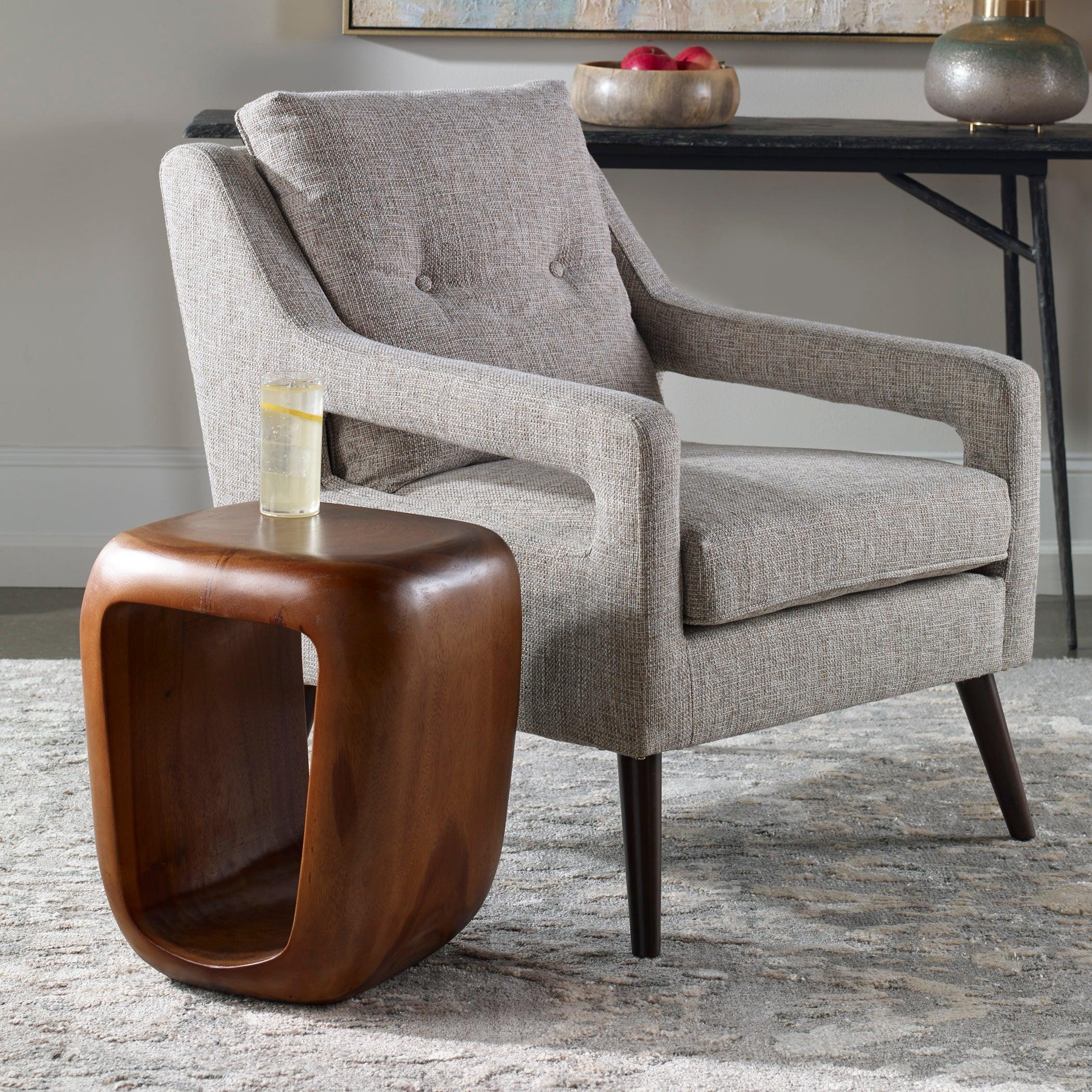 LOOPHOLE WOODEN ACCENT STOOL - Frankwebs