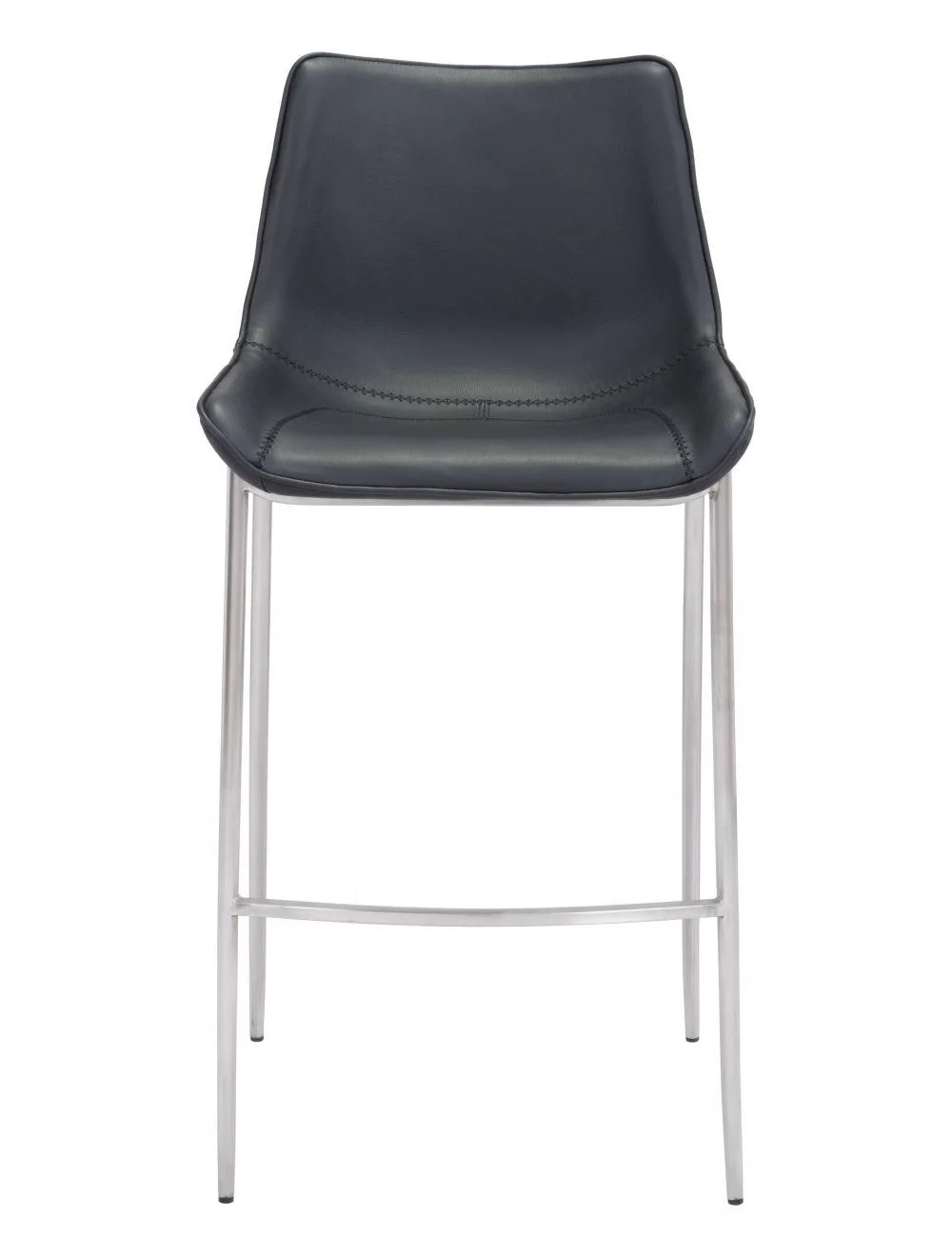 Magnus Bar Chair (Set of 2) Black & Silver - Frankwebs