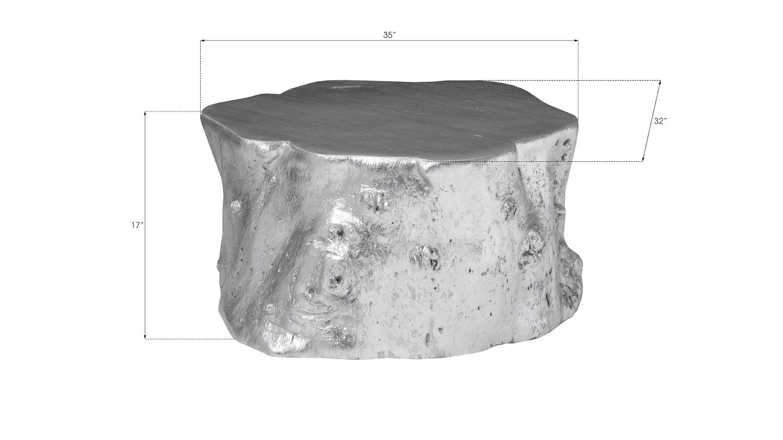 Log Coffee Table, Silver Leaf - Frankwebs