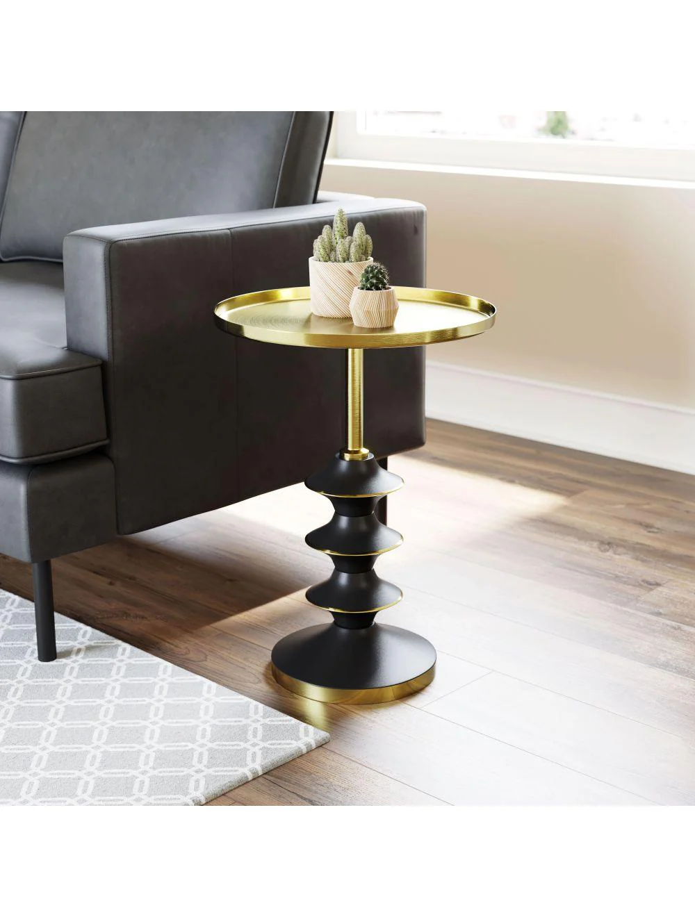 Donahue Side Table Gold & Black - Frankwebs