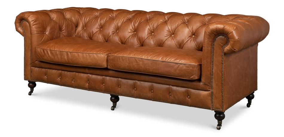 Tufted English Club Sofa - Vienna Brown - Frankwebs
