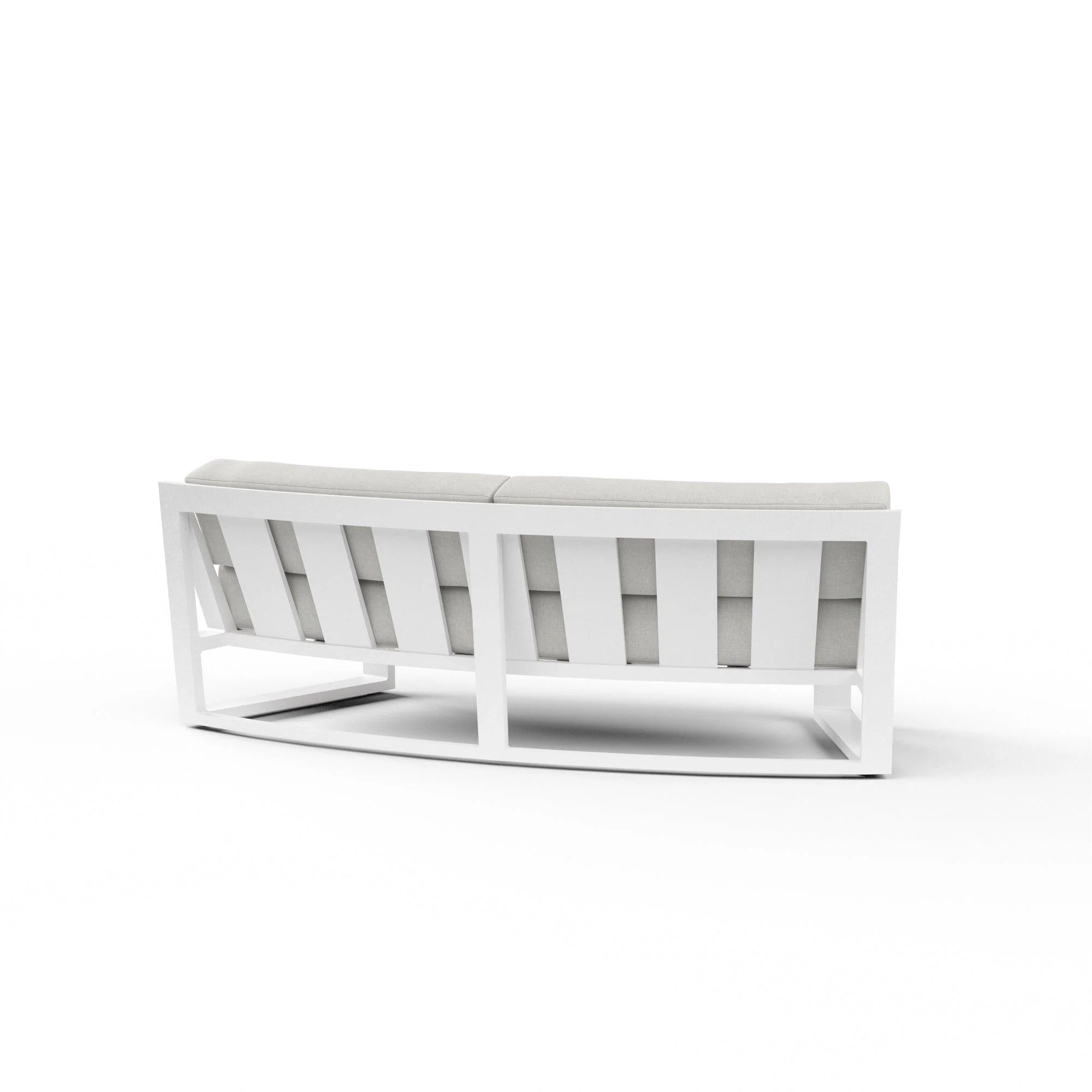 Newport Curved Sofa in Cast Silver, No Welt - Frankwebs