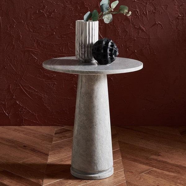 VALENTIA TALL ROUND MARBLE ACCENT TABLE - Frankwebs