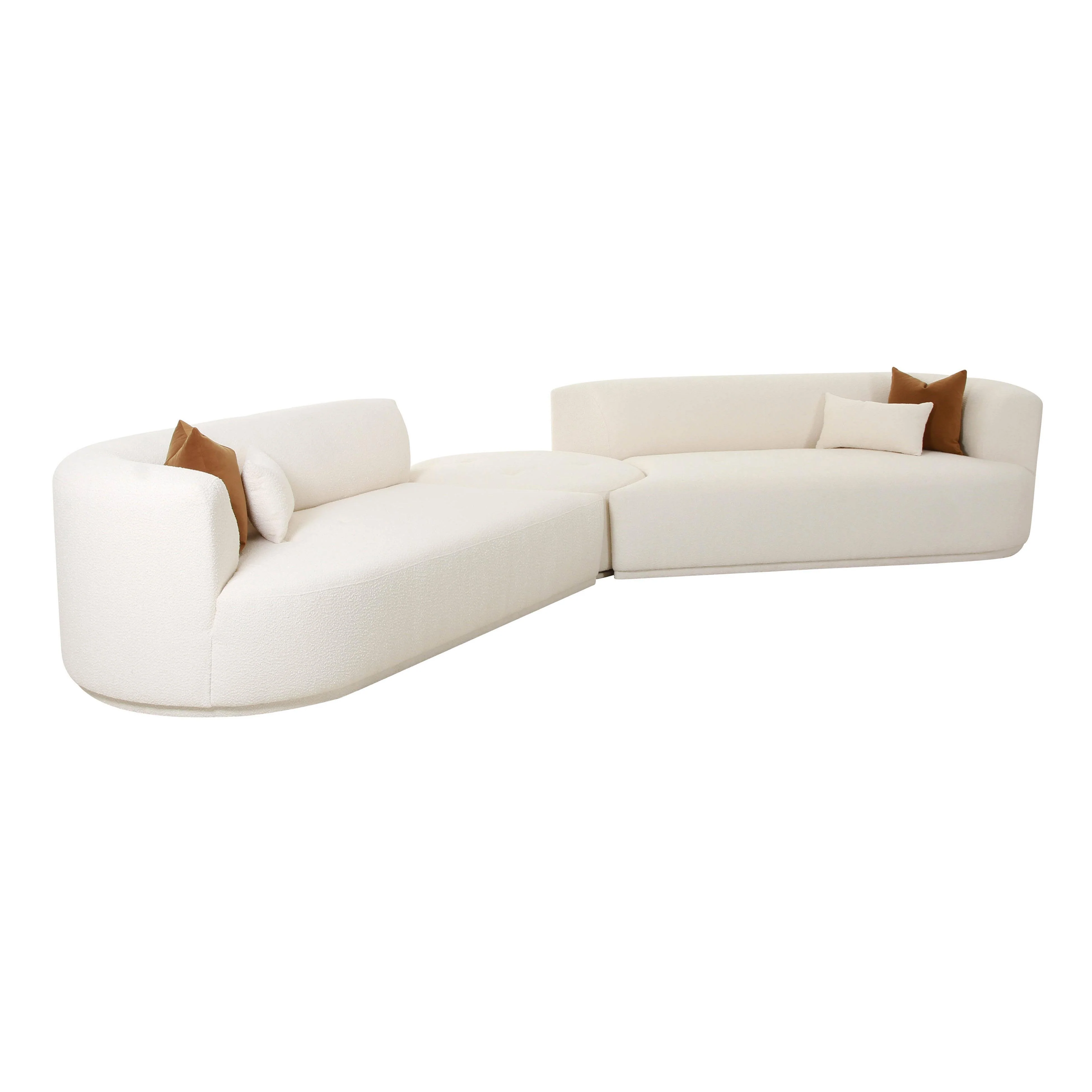 Fickle Cream Boucle 3-Piece Modular Sectional - Frankwebs
