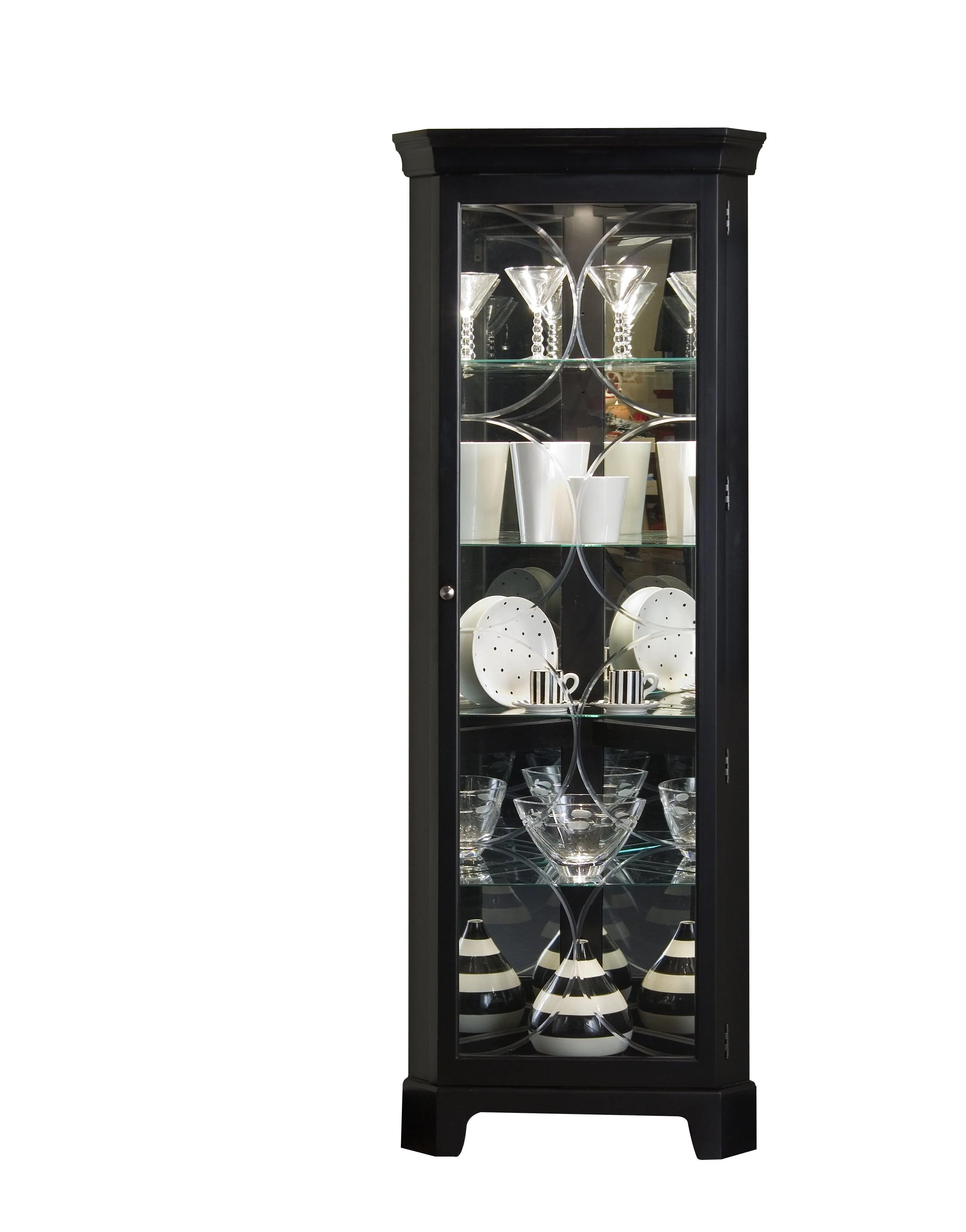 Lighted 4 Shelf Corner Curio Cabinet - Frankwebs