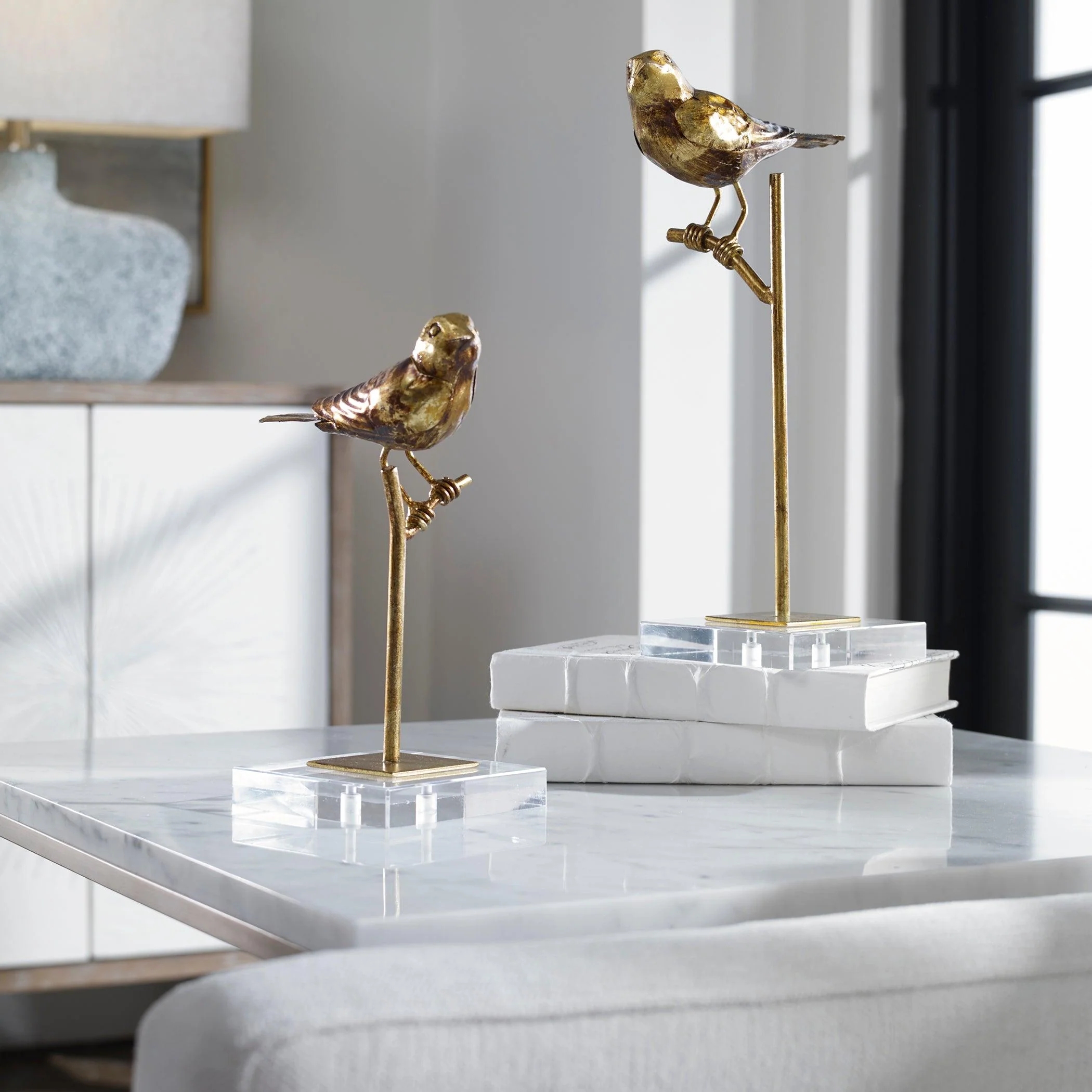 PASSERINES BIRD SCULPTURES SET OF 2 - Frankwebs