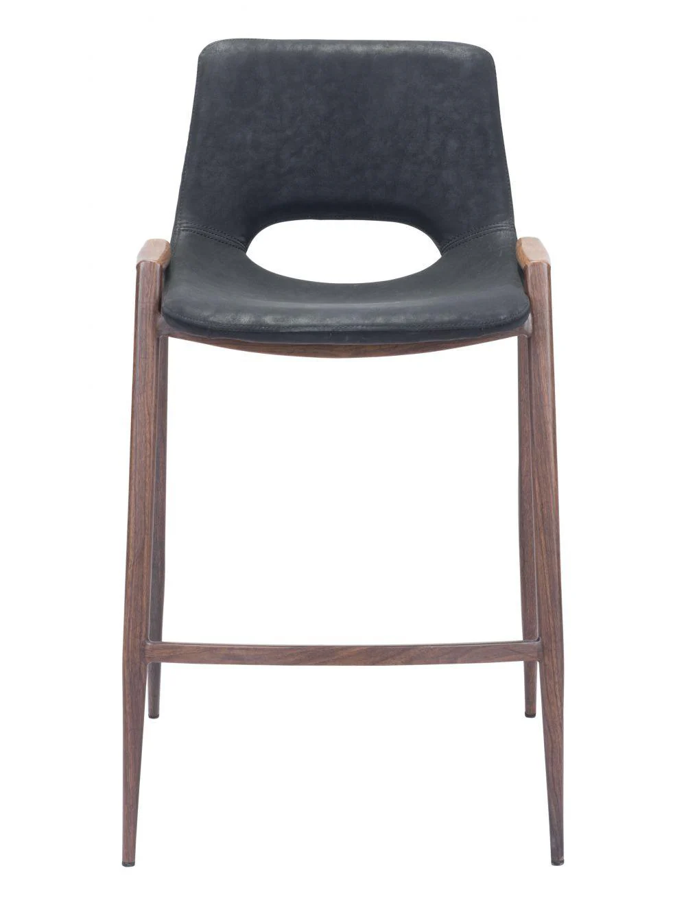 Desi Counter Chair (Set of 2) Black & Walnut - Frankwebs