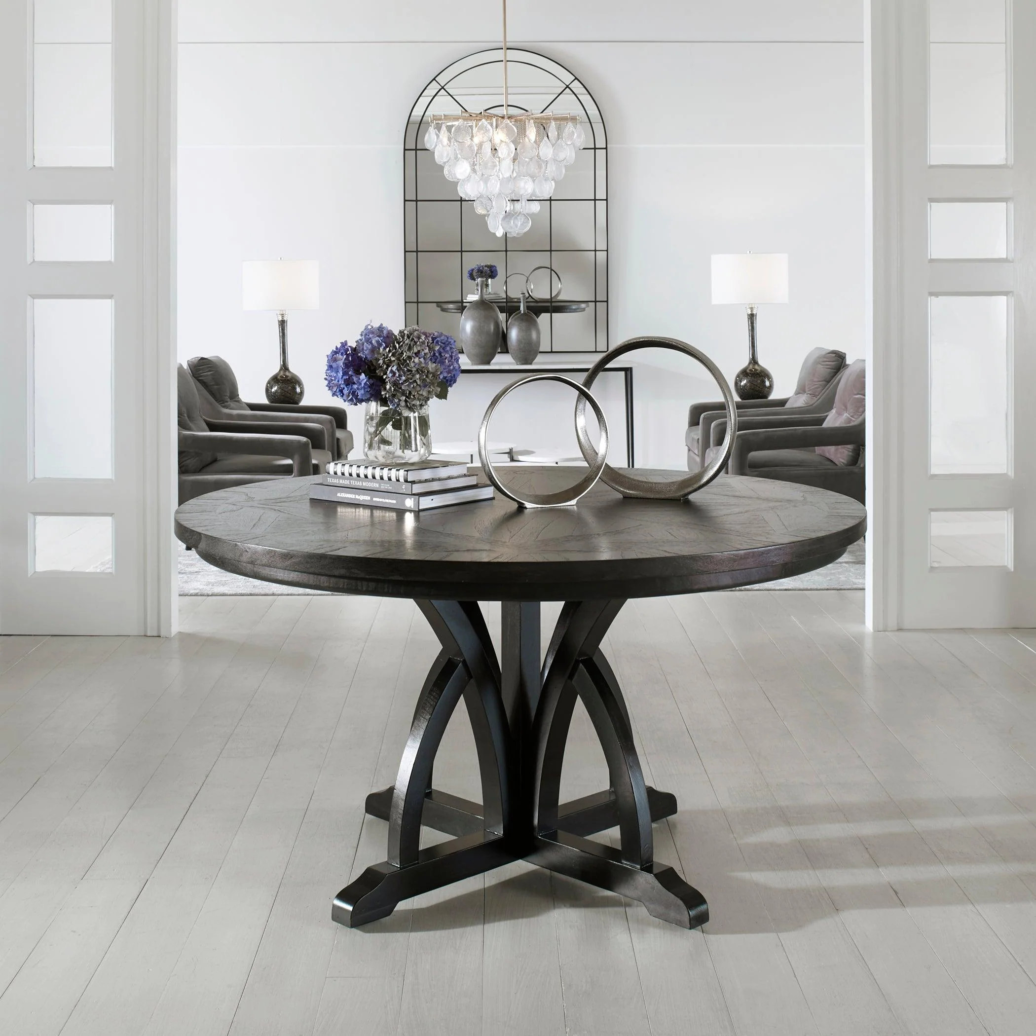 MAIVA ROUND BLACK DINING TABLE - Frankwebs