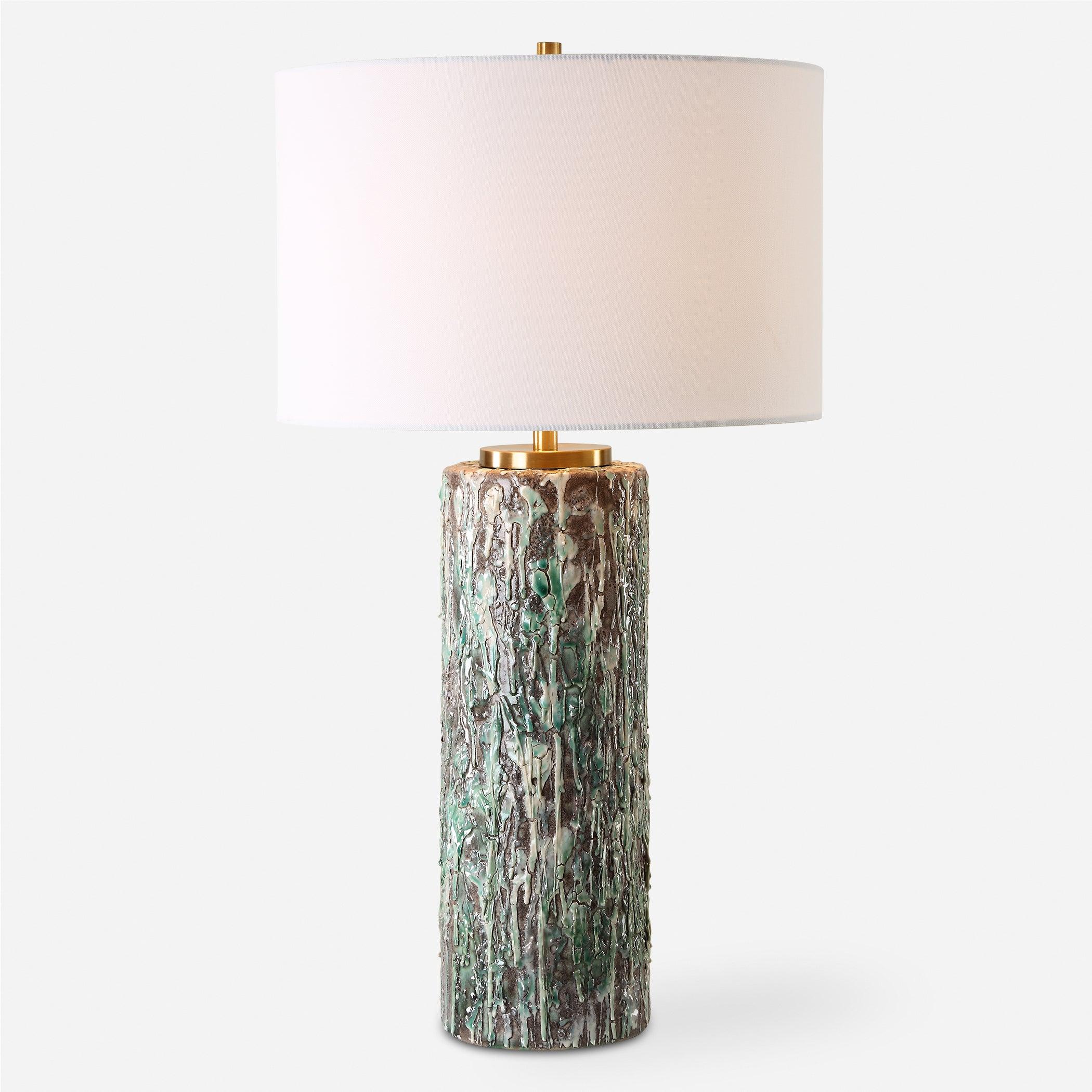 Meltdown Ivory Teal Table Lamp - Frankwebs
