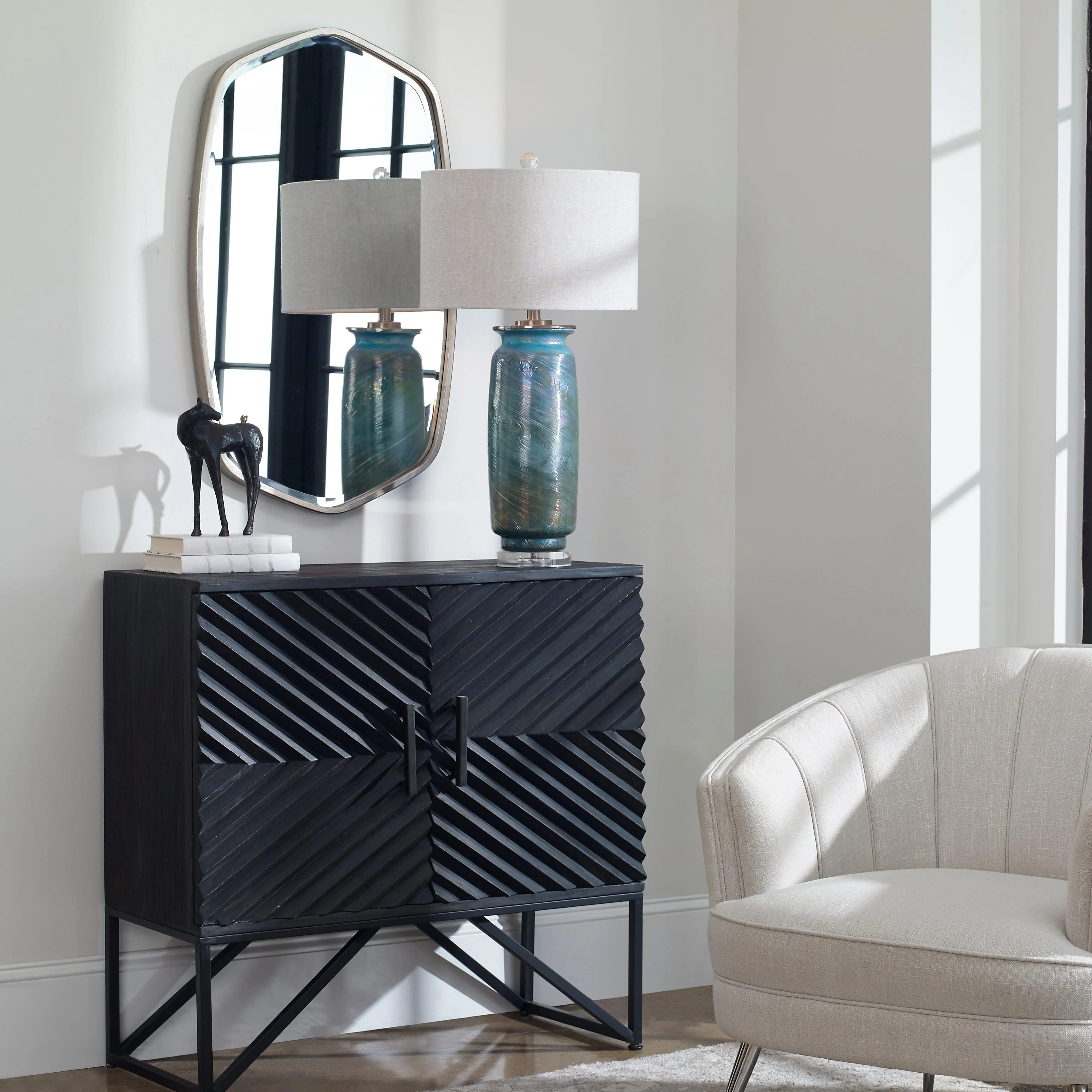 Zadie Ebony Accent Cabinet - Frankwebs
