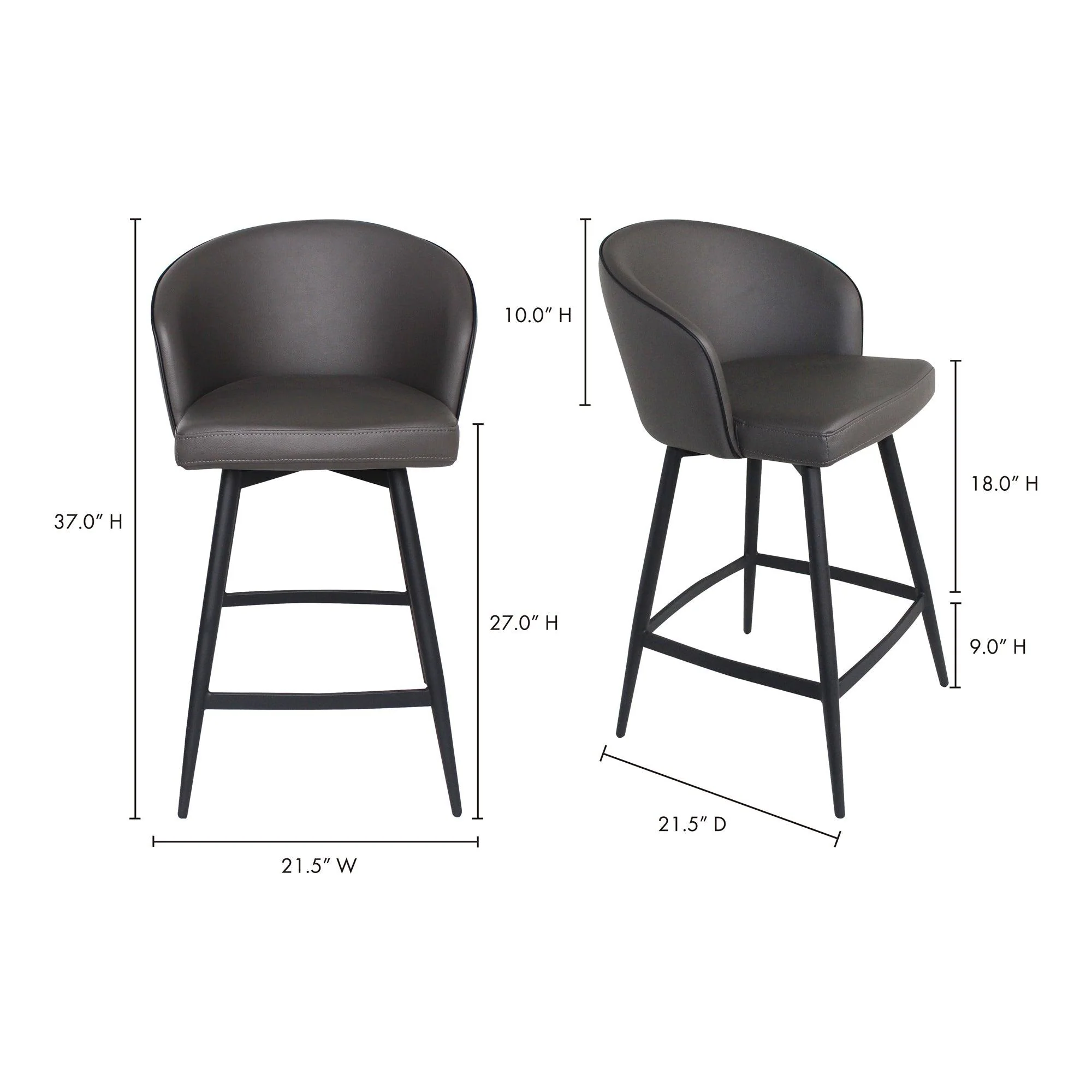 Webber Swivel Counter Stool Charcoal - Frankwebs