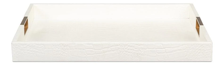 Norton Leather Tray Croco Leather - Pearl - Frankwebs