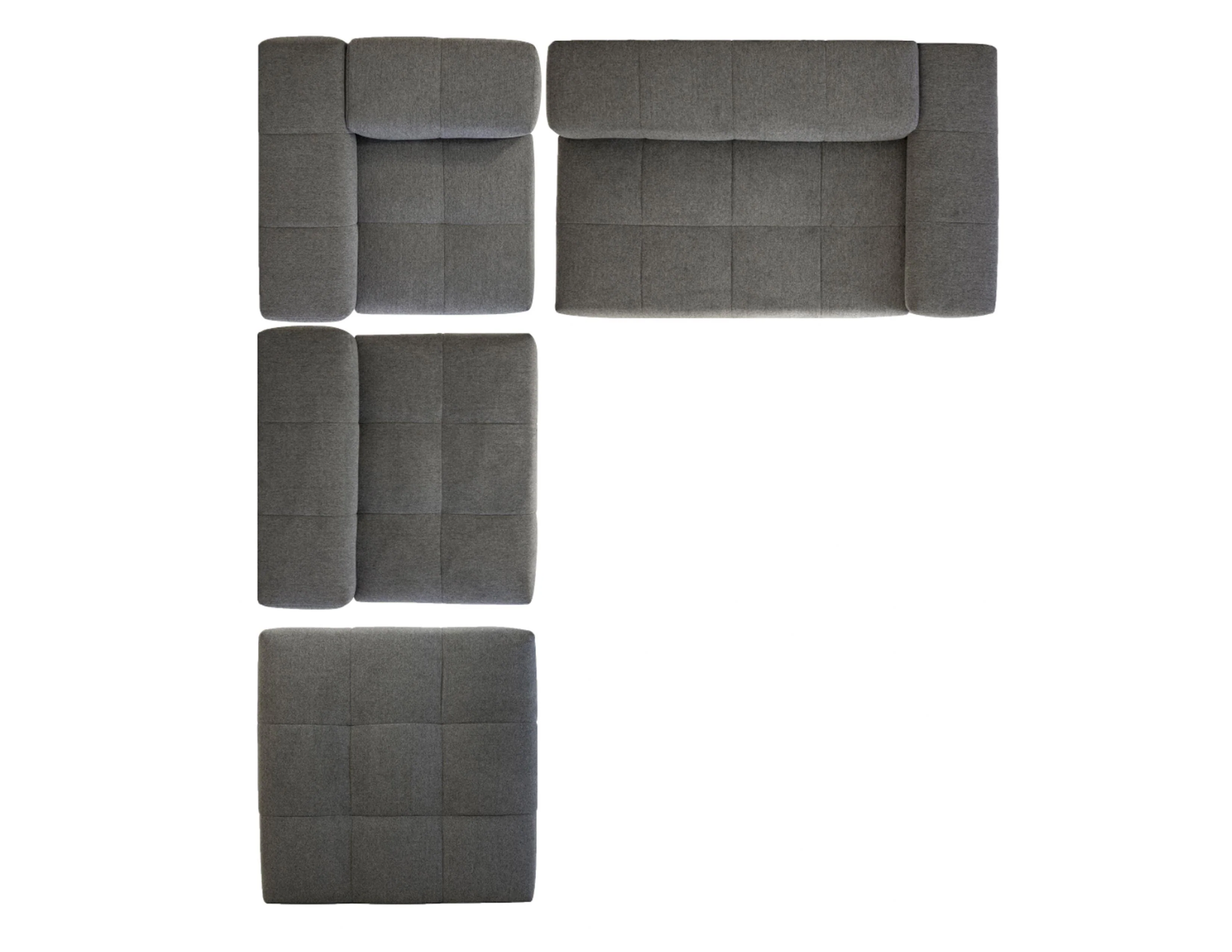 MALLOW Sectional 4-Piece (Corner, LAF, 1 Armless, Ottoman) - Frankwebs