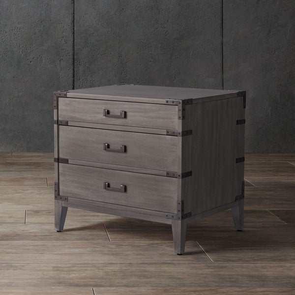NISHA 3 DRAWER WOOD NIGHTSTAND - Frankwebs
