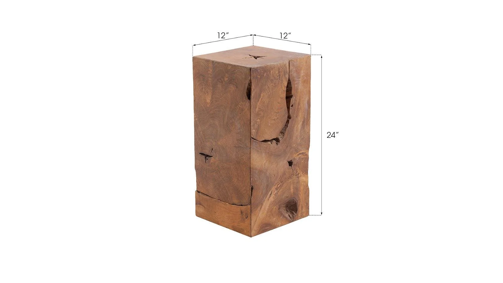Teak Slice Pedestal, Square, SM - Frankwebs