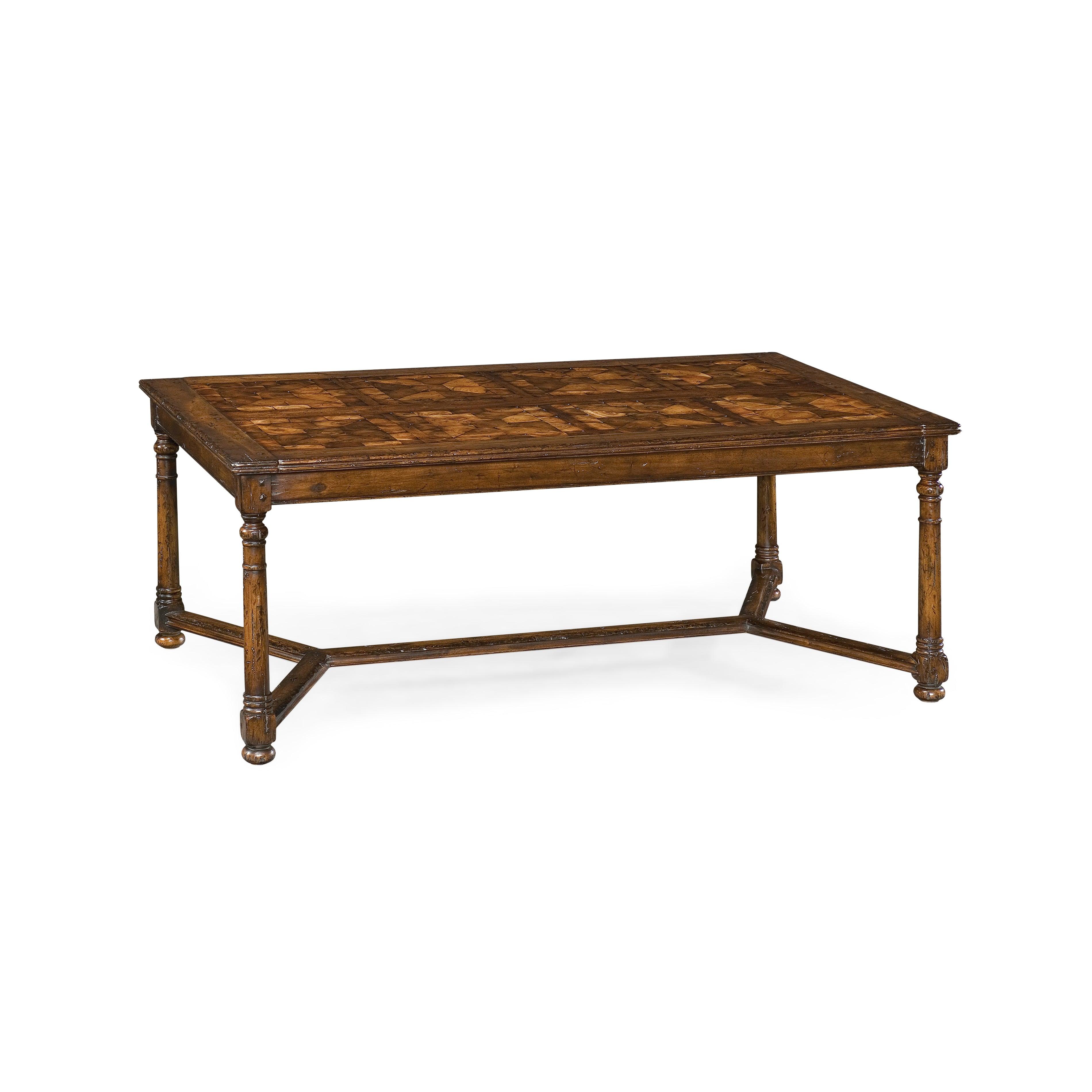 Casual Accents Walnut Parquet Oyster Cocktail Table - Frankwebs