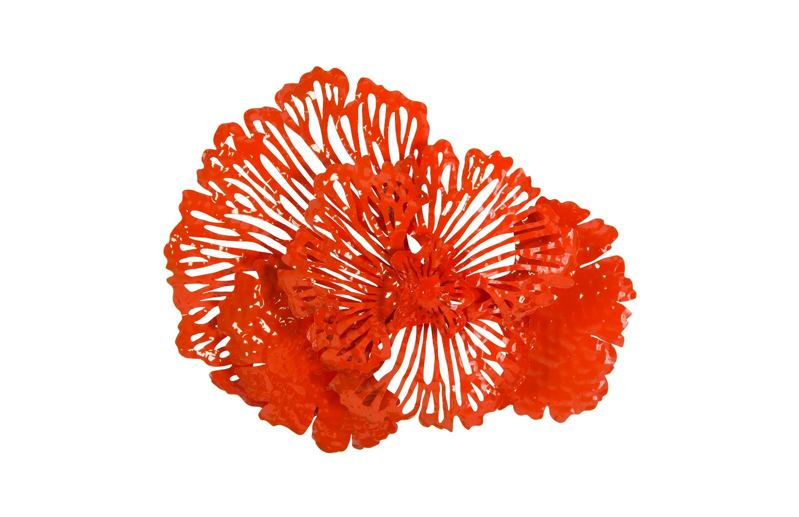 Flower Wall Art, Small, Coral, Metal - Frankwebs