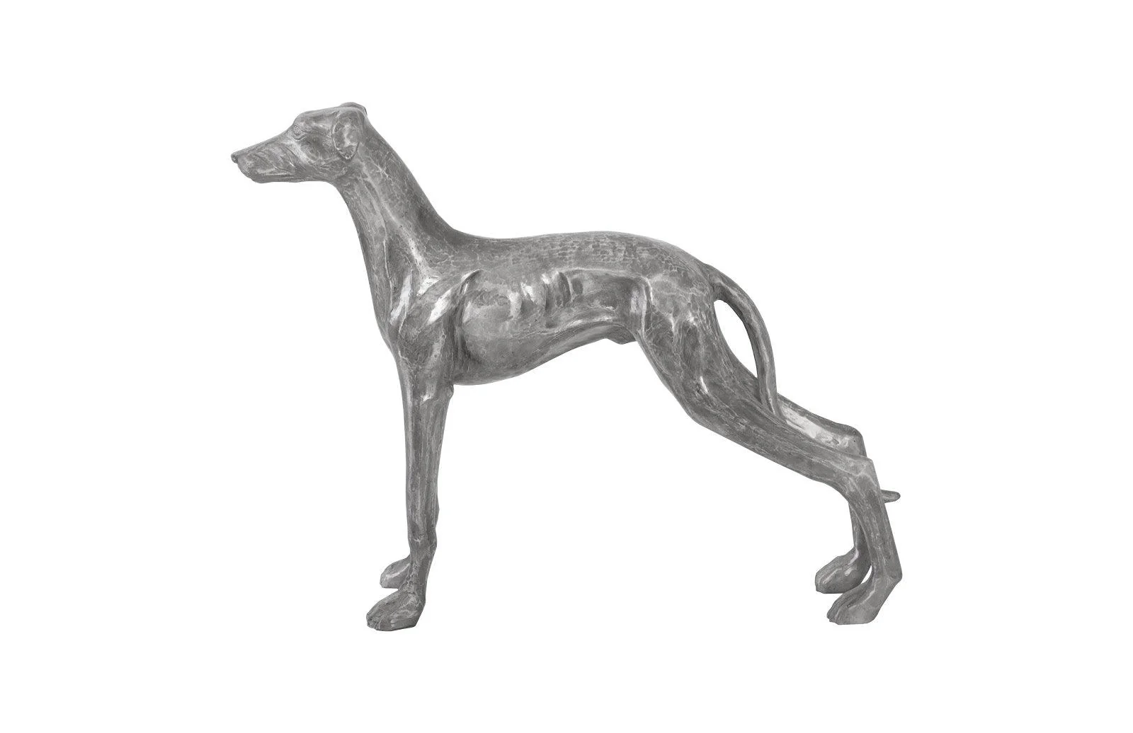 Posing Dog Sculpture, Black/Silver, Aluminum - Frankwebs