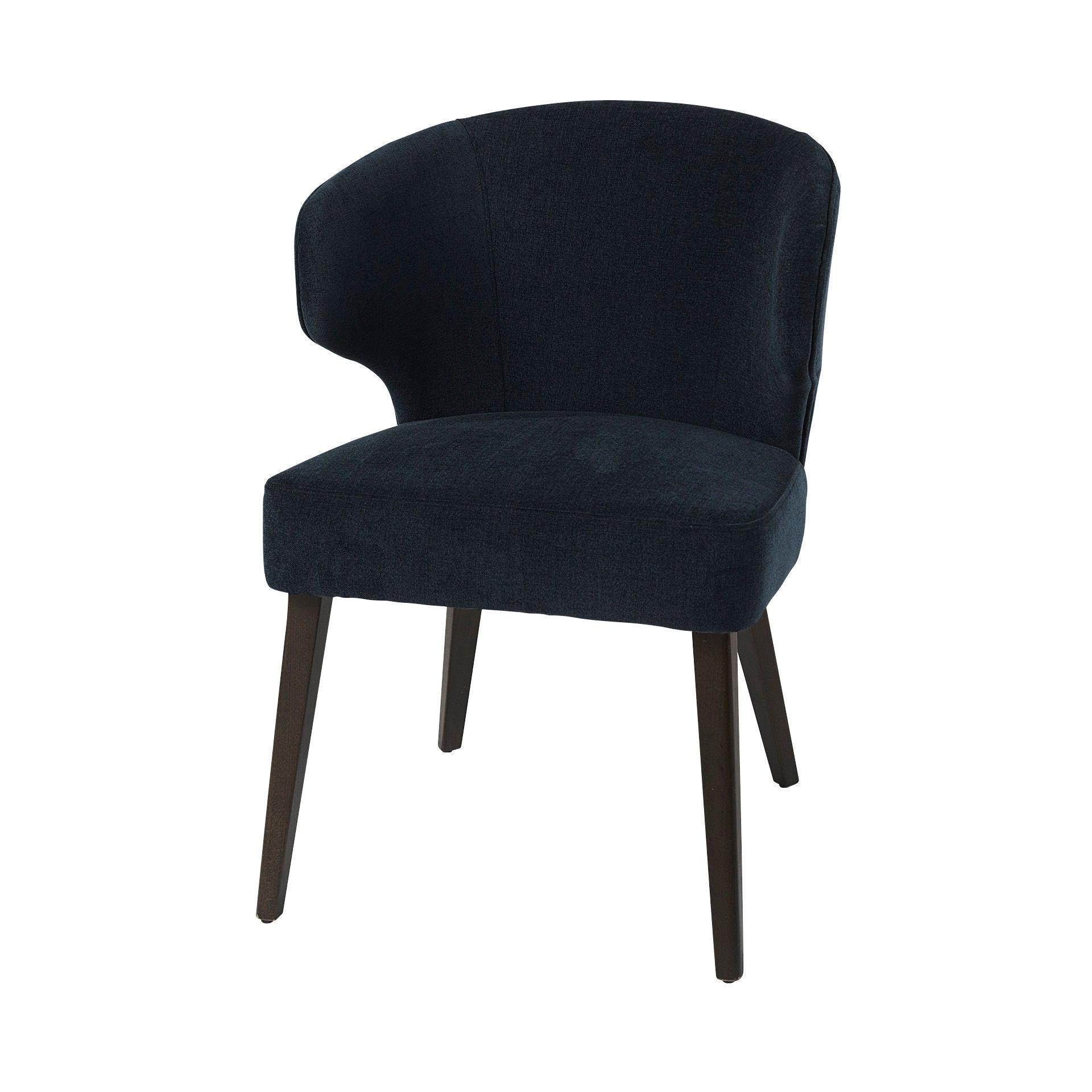 Niles 23.5L x 24.0W x 32.0H Navy Fabric Seat W/ Dark Brown Wooden Legs Wingback Dining Chair - Frankwebs