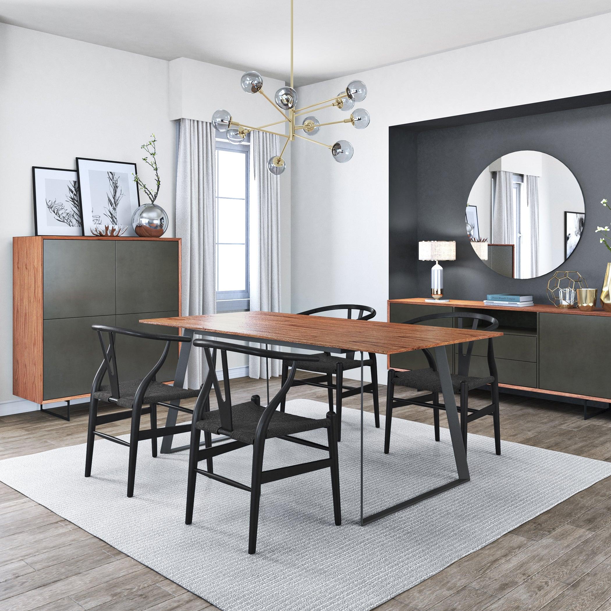 Evelina Side Chair with Stained Framed and Rush Seat - Set of 2 - Frankwebs