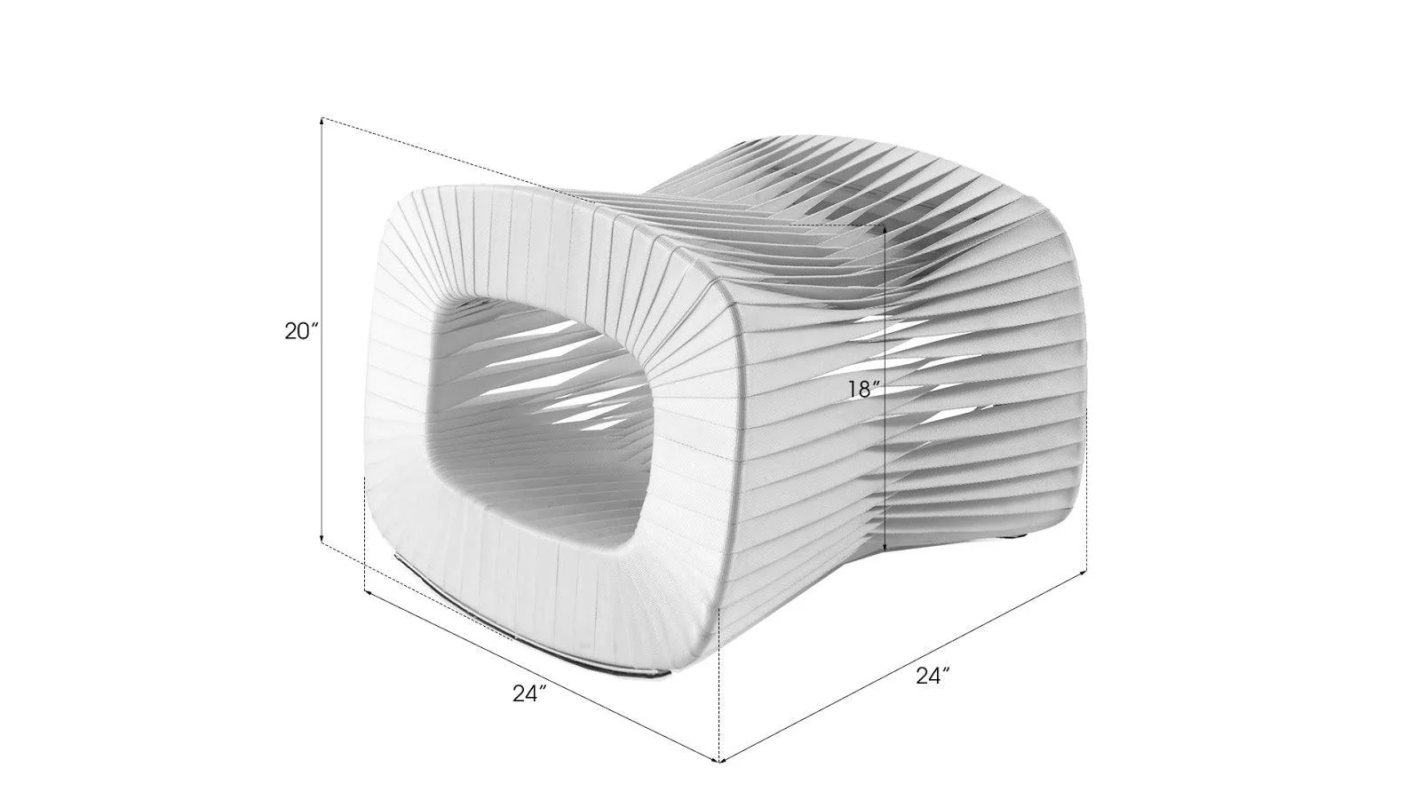 Seat Belt Ottoman, White - Frankwebs