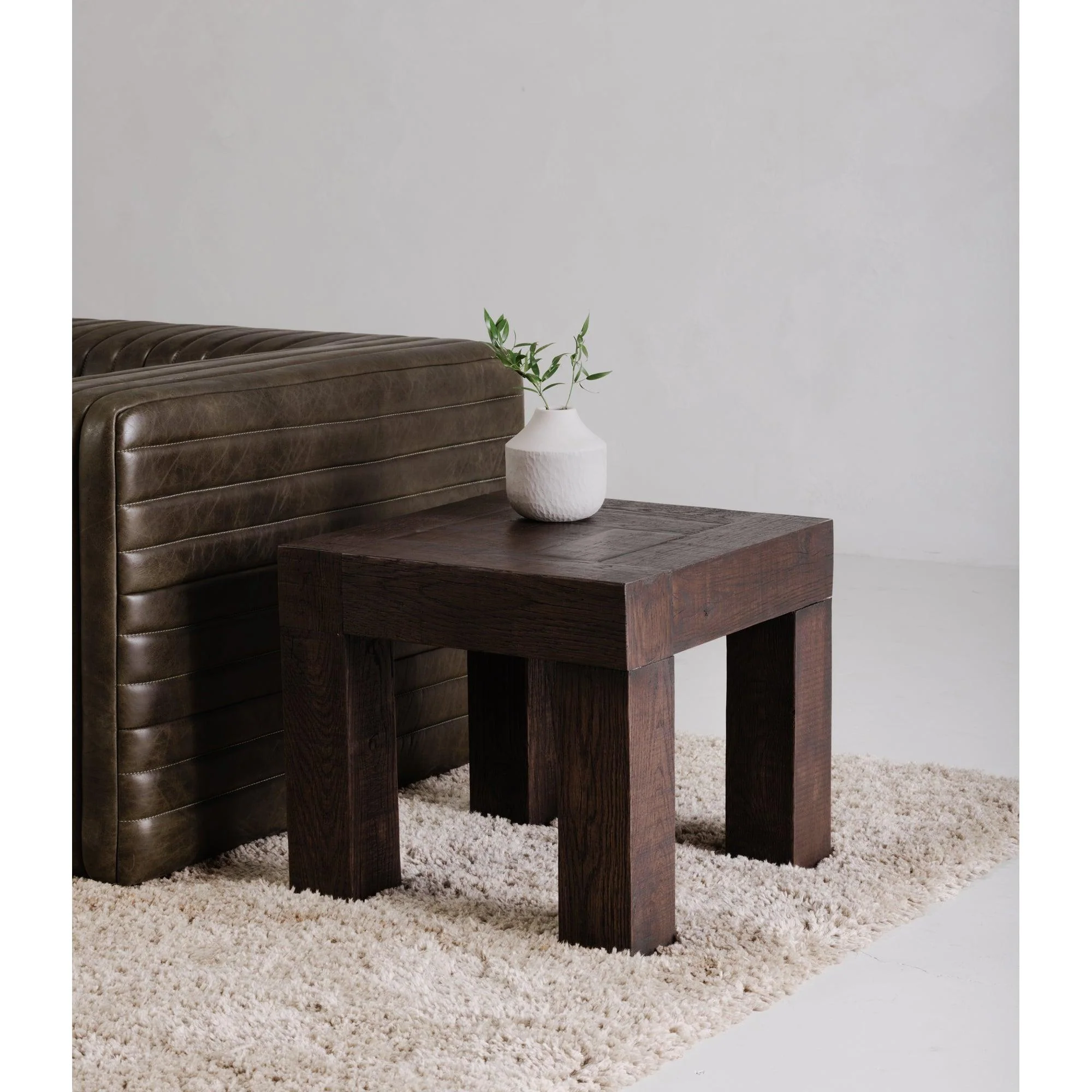 Evander Side Table Rustic Brown - Frankwebs