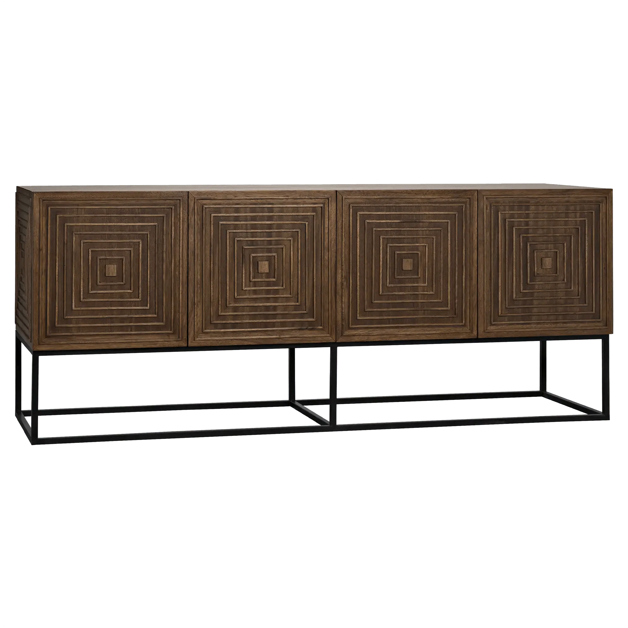 Lanon Sideboard with Steel Base, Dark Walnut - Frankwebs