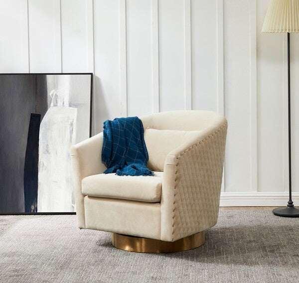 CLARA QUILTED SWIVEL TUB CHAIR - Frankwebs