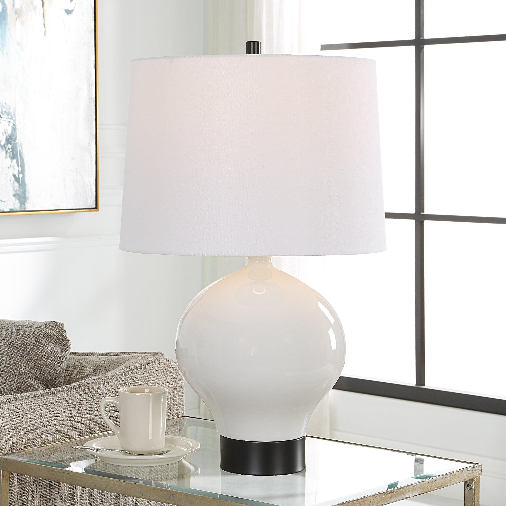 Collar Gloss White Table Lamp - Frankwebs