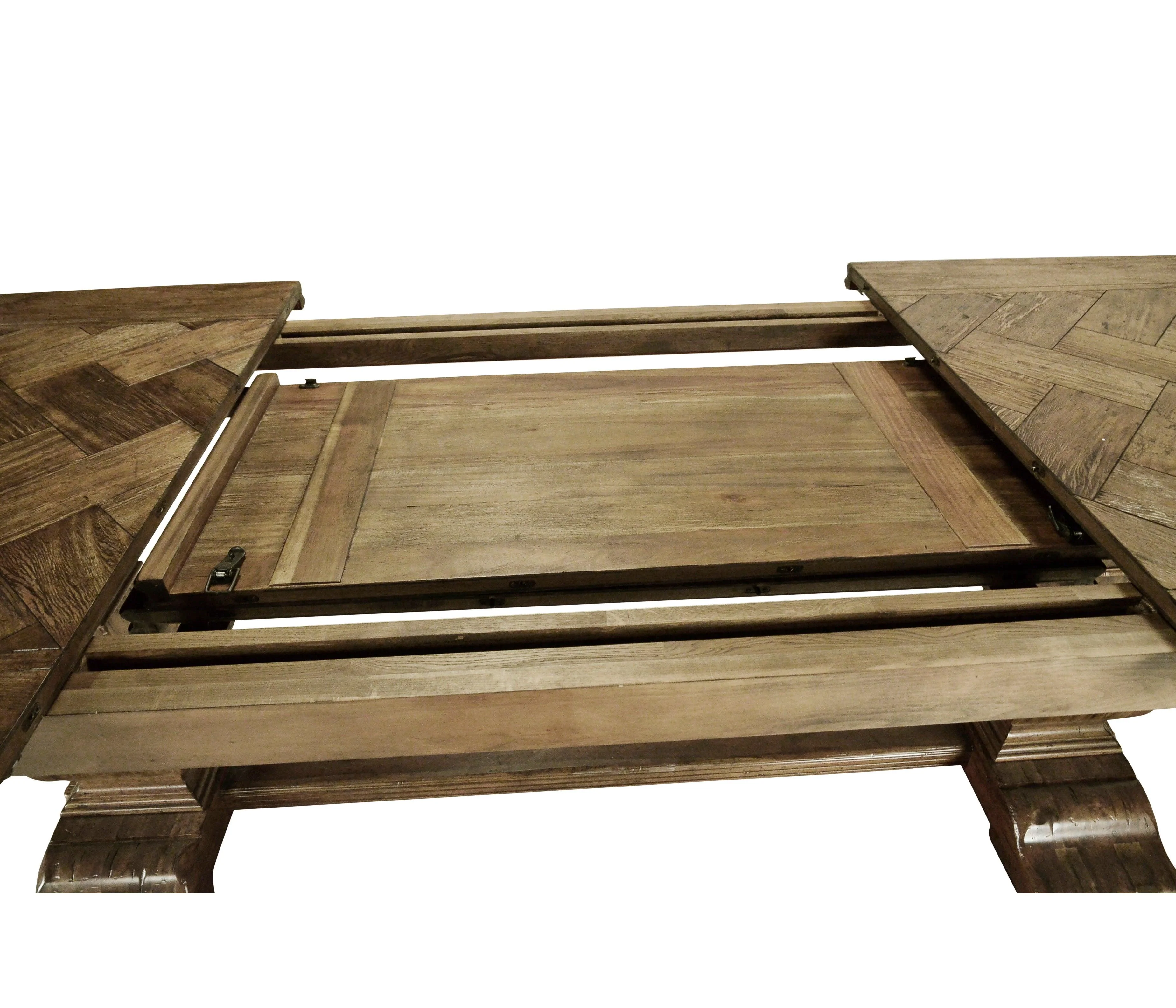 Casual Accents Medium Driftwood Parquet Top Dining Table - Frankwebs