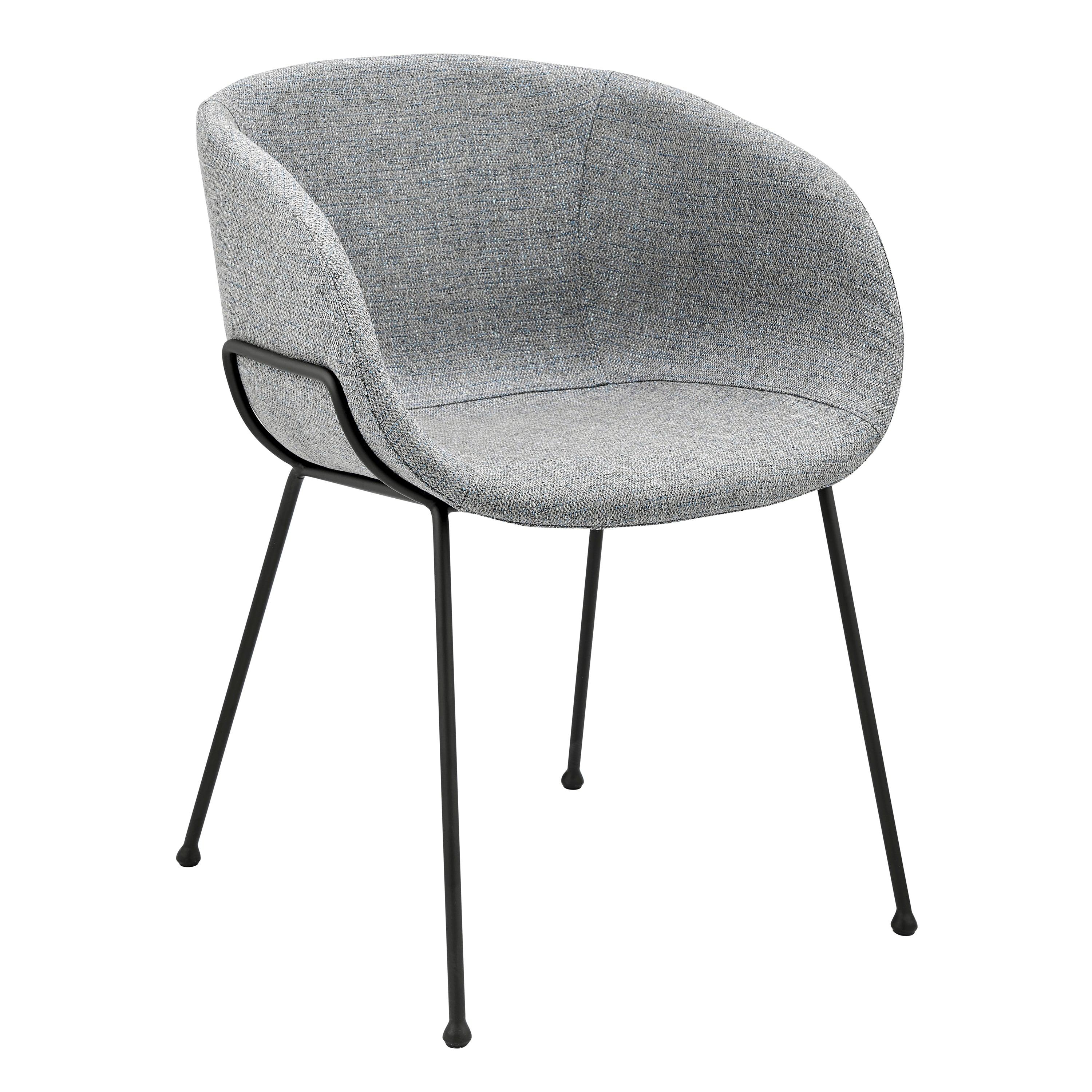 Zach Armchair with Leatherette and Powder Coated Steel Frame and Legs - Set of 2 - Frankwebs