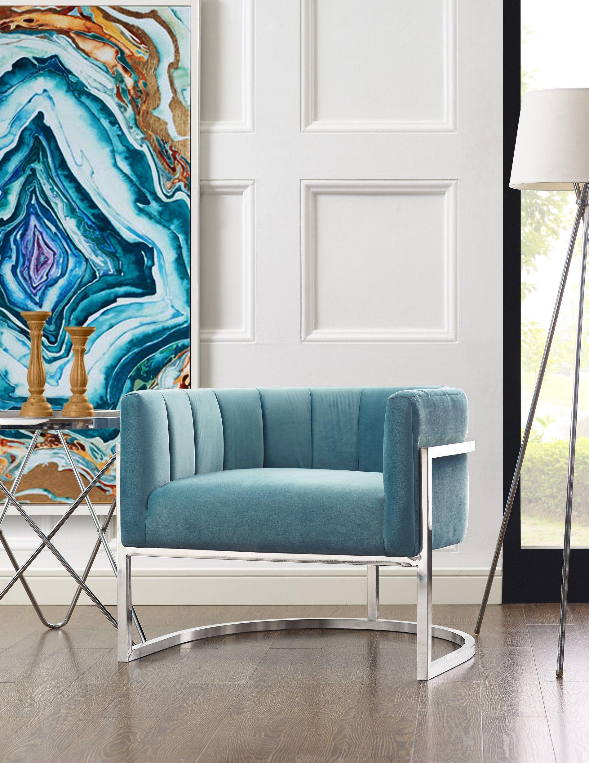 Magnolia Sea Blue Chair with Silver Base - Frankwebs