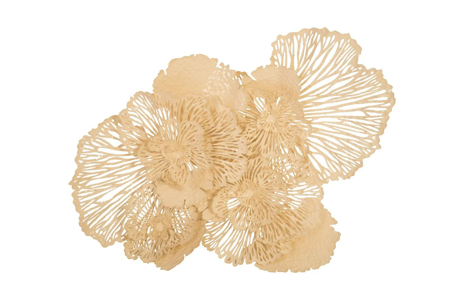 Flower Wall Art, Large, Ivory, Metal - Frankwebs