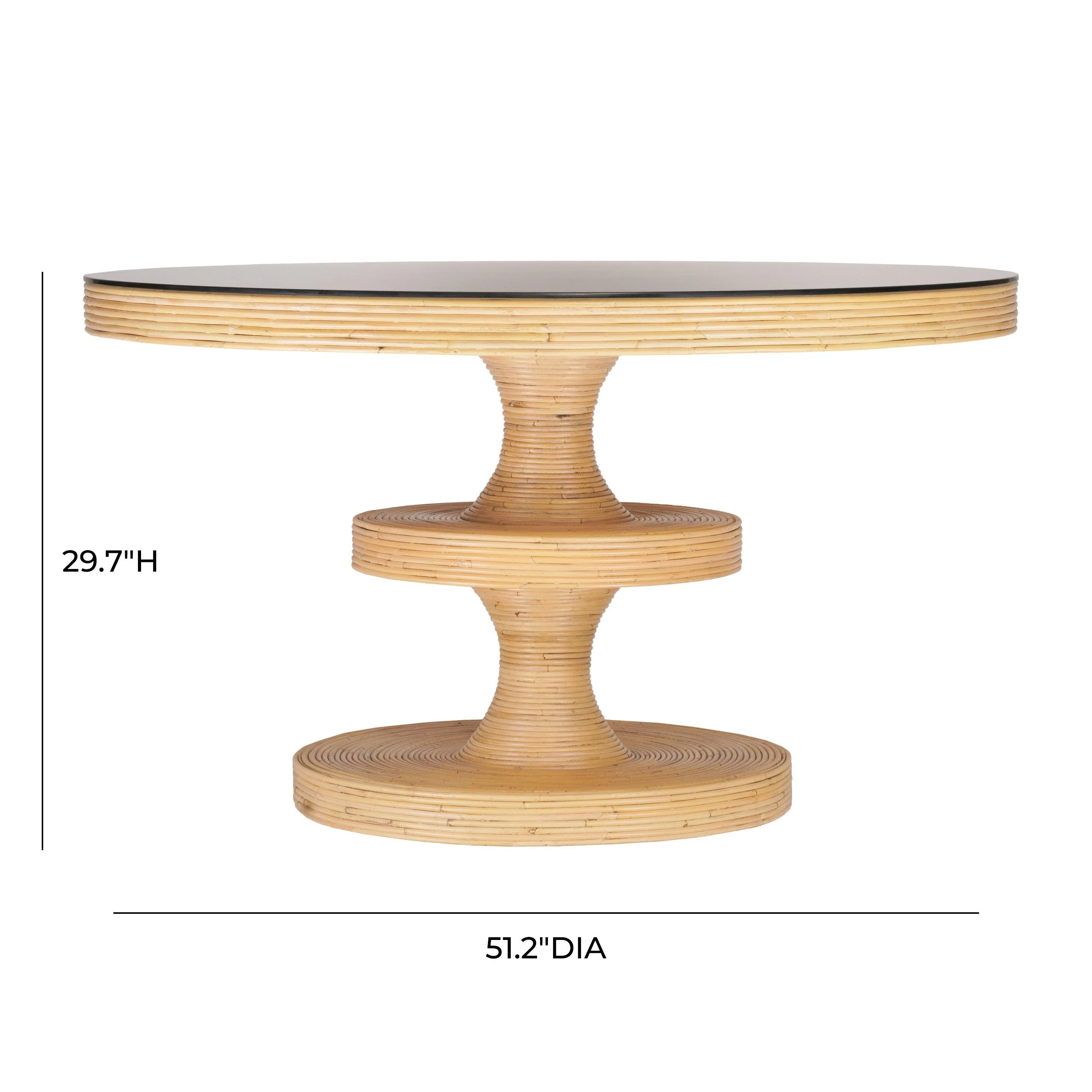 Apollonia Natural Rattan Round Dining Table - Frankwebs