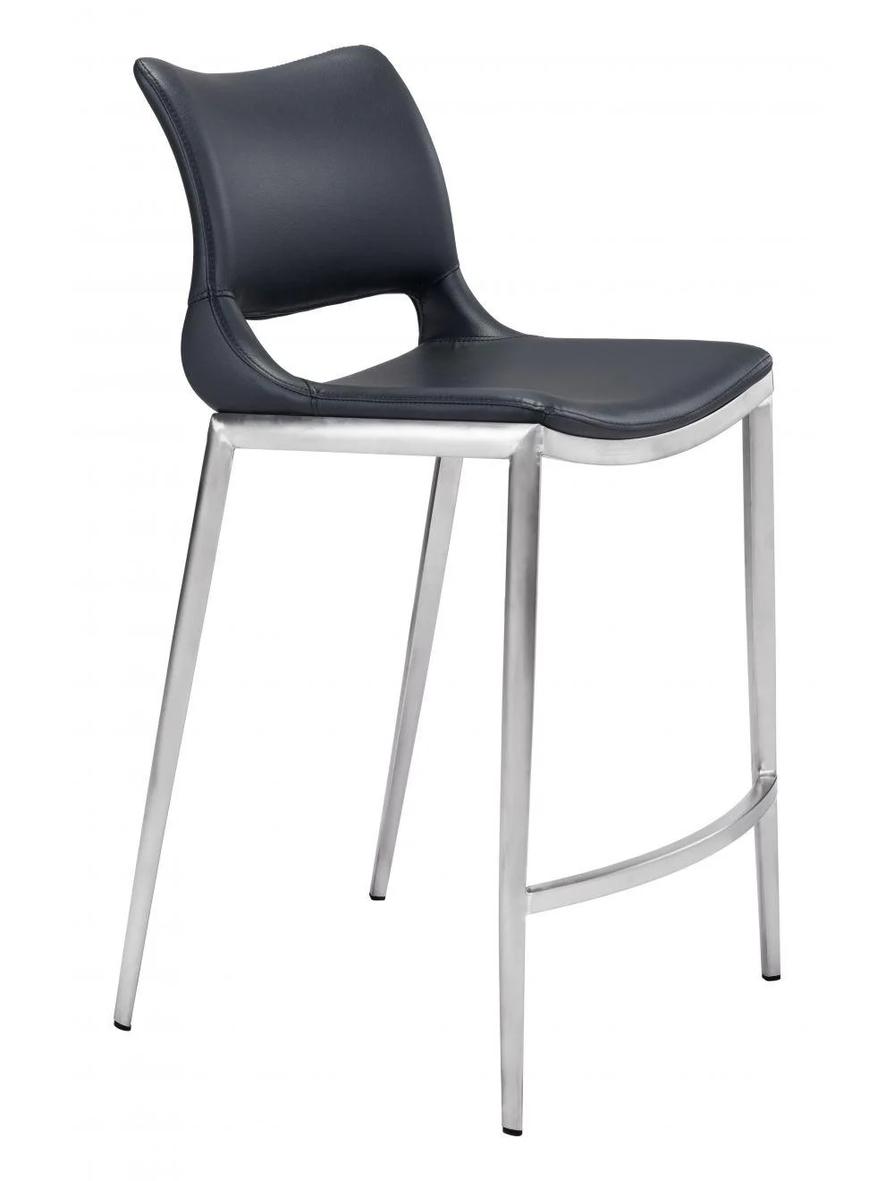 Ace Counter Chair (Set of 2) Black & Silver - Frankwebs