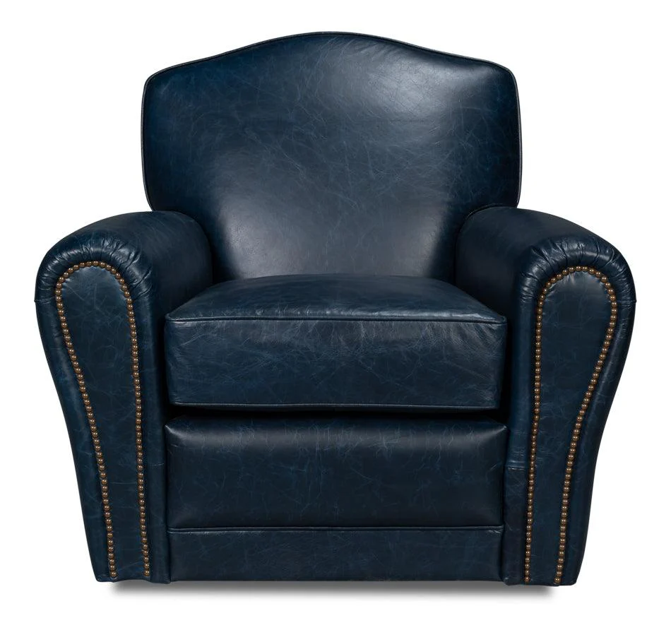 Elite French Club Swivel Chair - Blue - Frankwebs