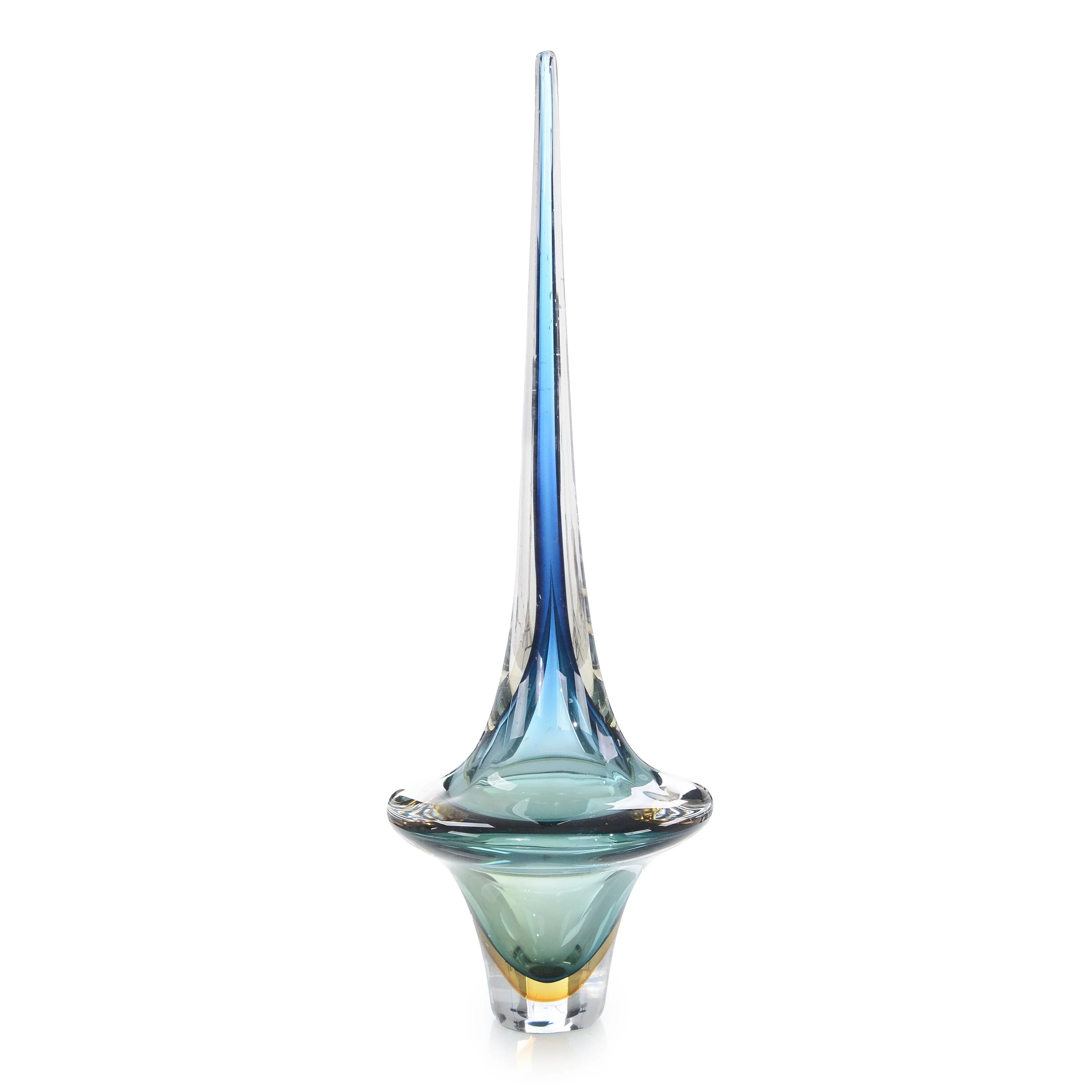 Azure Blue Handblown Glass Sculpture I - Frankwebs